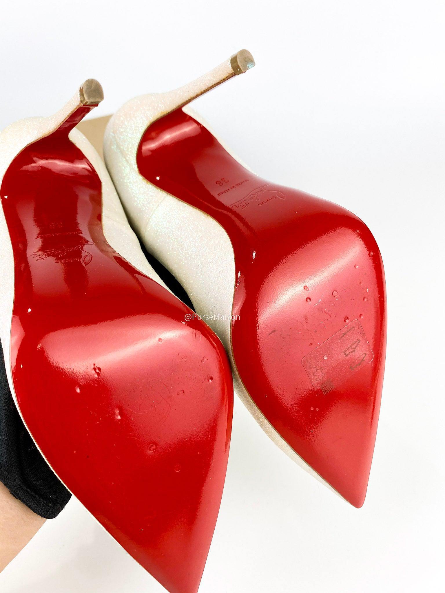 Christian Louboutin So Kate 120 Glitter Mini Glaciern(Size 38 EUR)