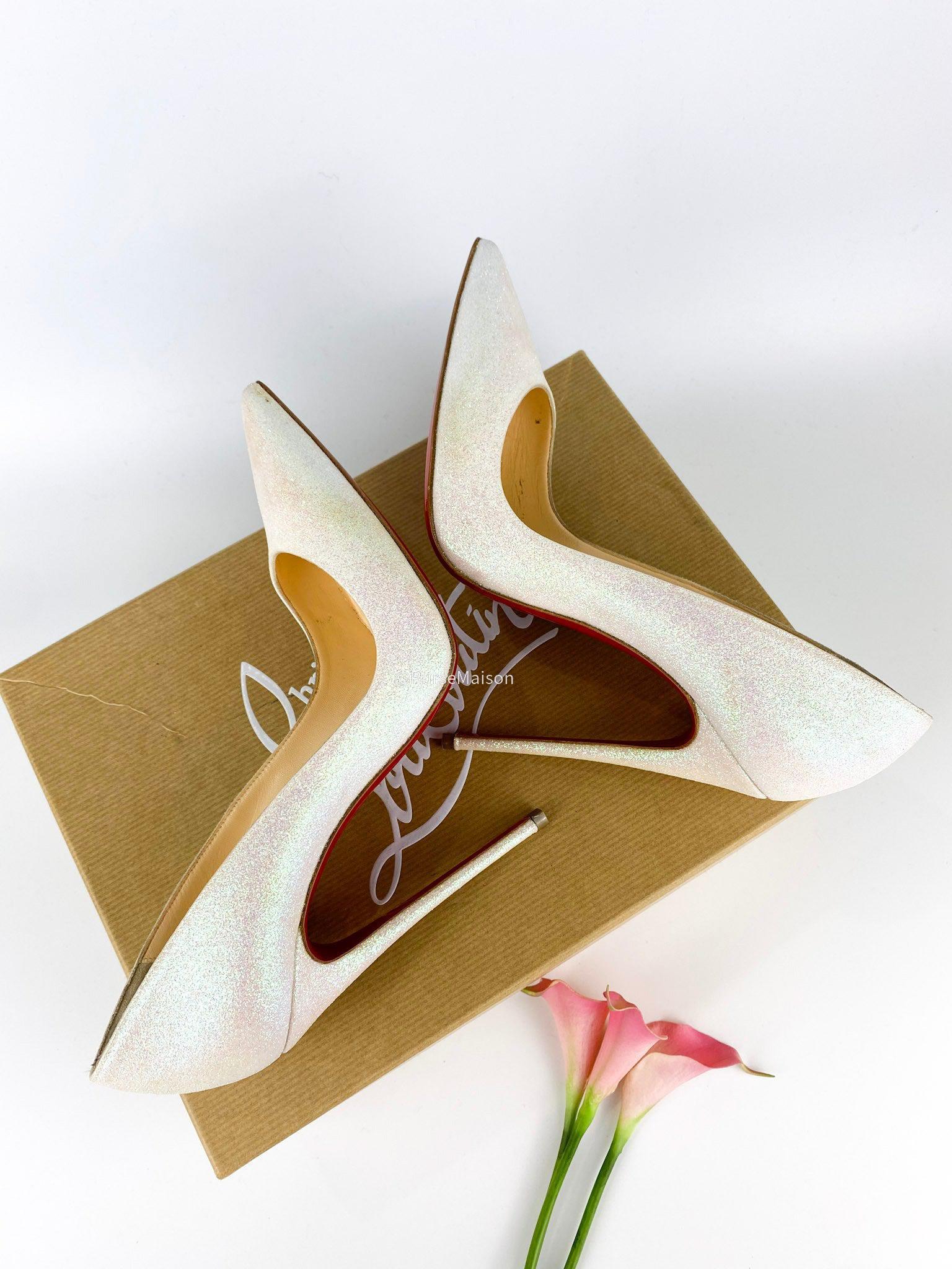 Christian Louboutin So Kate 120 Glitter Mini Glaciern(Size 38 EUR)