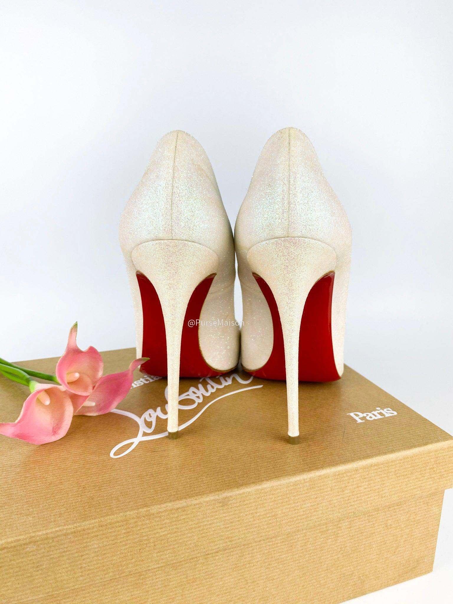 Christian Louboutin So Kate 120 Glitter Mini Glaciern(Size 38 EUR)