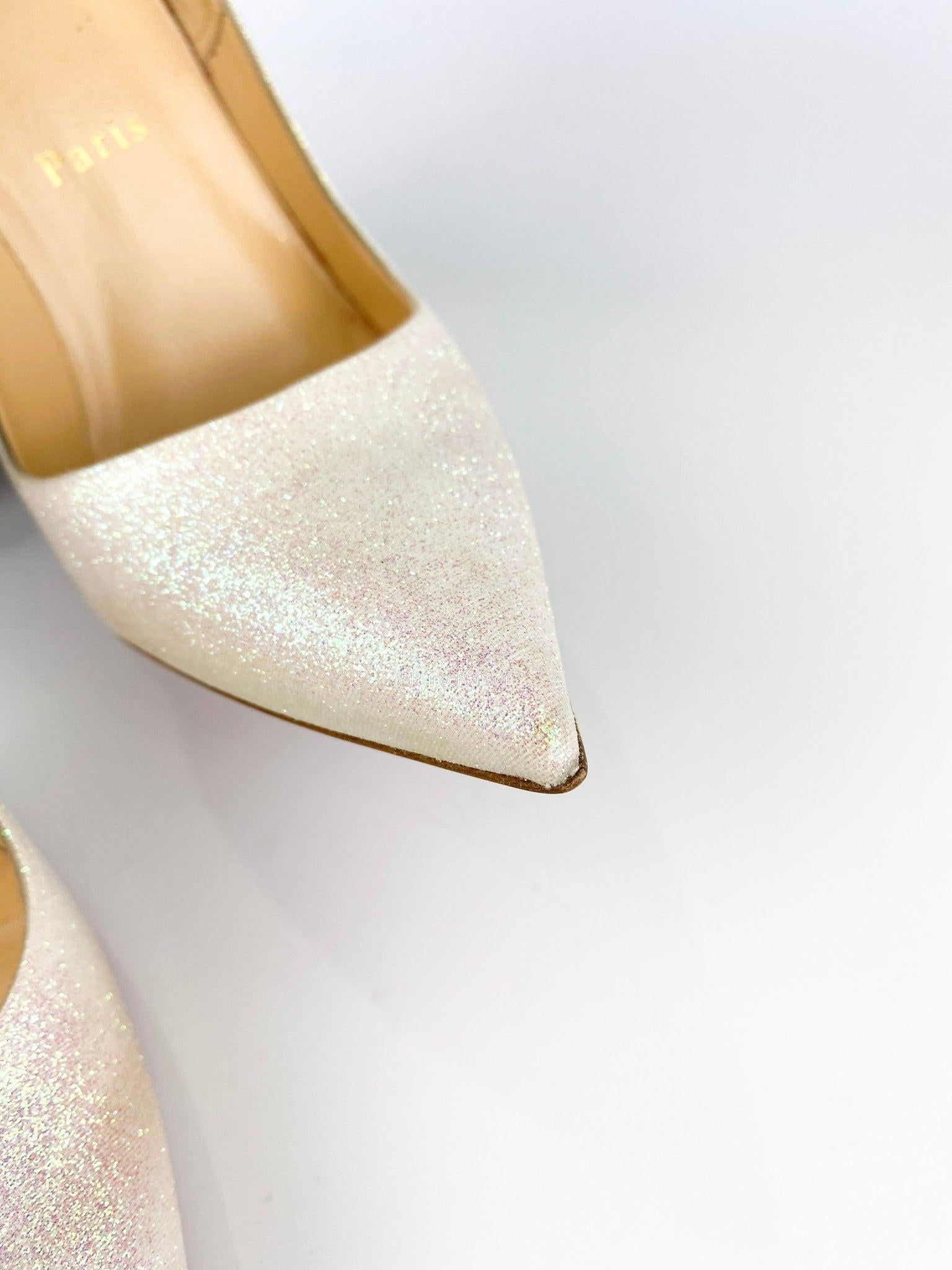 Christian Louboutin So Kate 120 Glitter Mini Glaciern(Size 38 EUR)