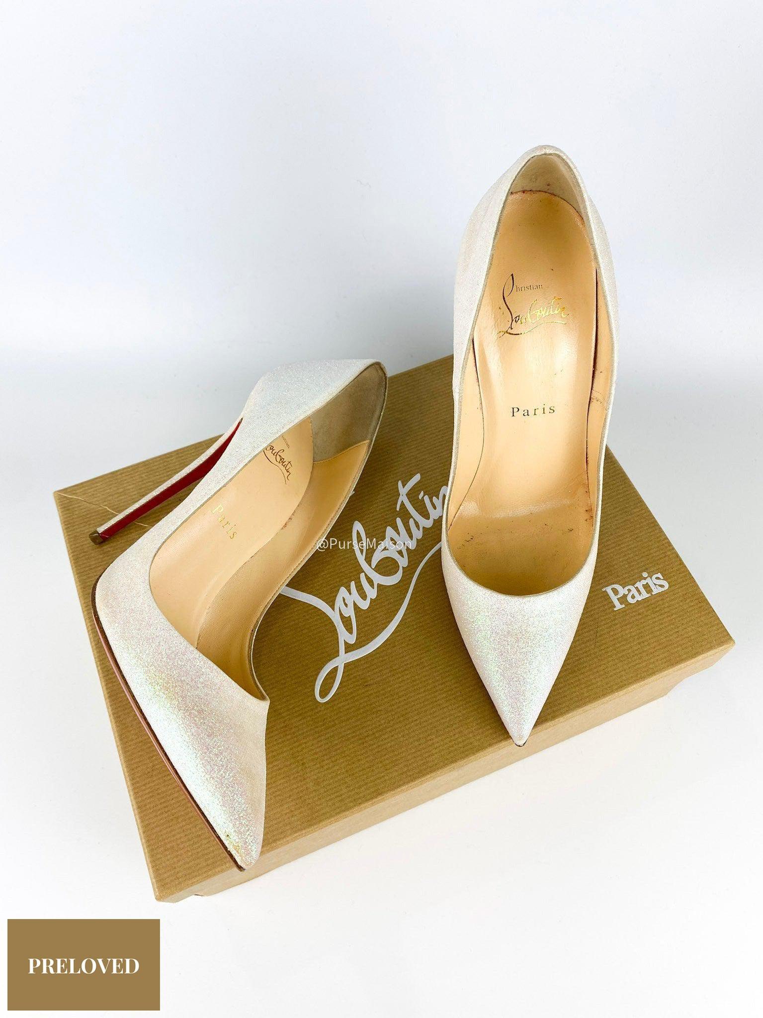 Christian Louboutin So Kate 120 Glitter Mini Glaciern(Size 38 EUR)