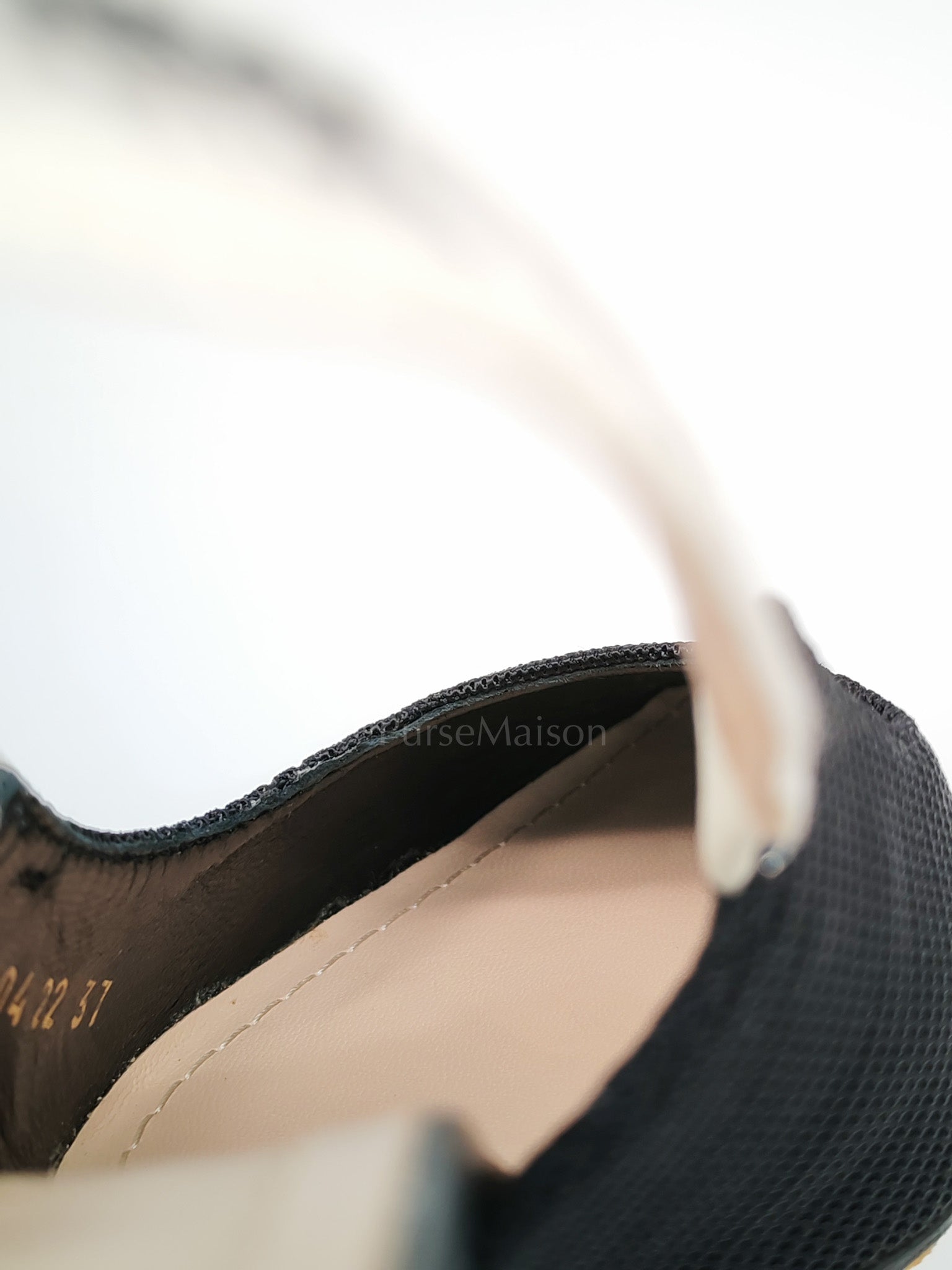 J'adior Slingback Pumps in Black Technical Fabric Size 37 EU (24cm)