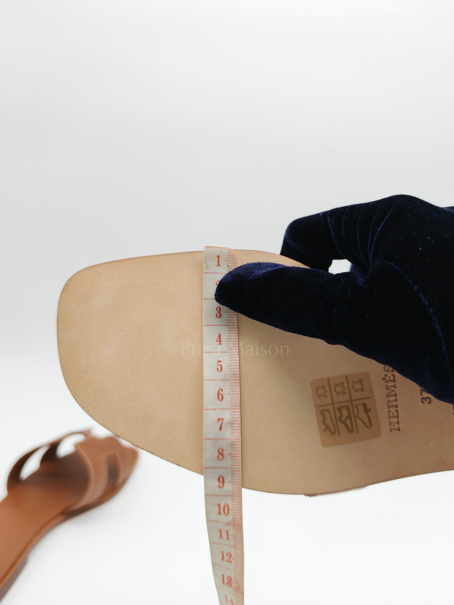 Oran Sandals in Gold Box Calfskin Leather Size 37 EU (23.5 cm)