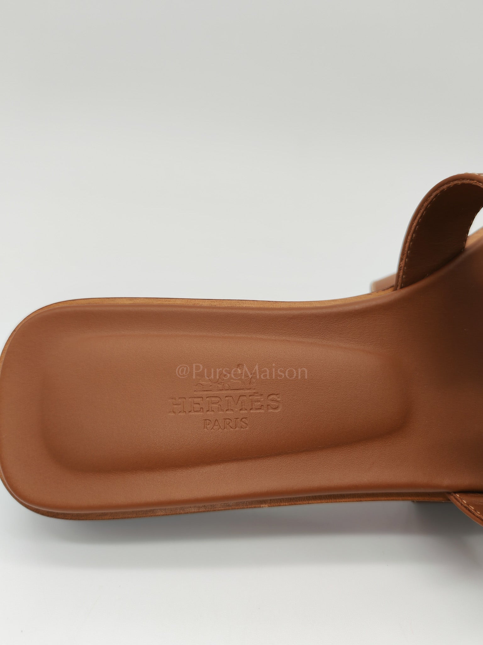 Oran Sandals in Gold Box Calfskin Leather Size 37 EU (23.5 cm)