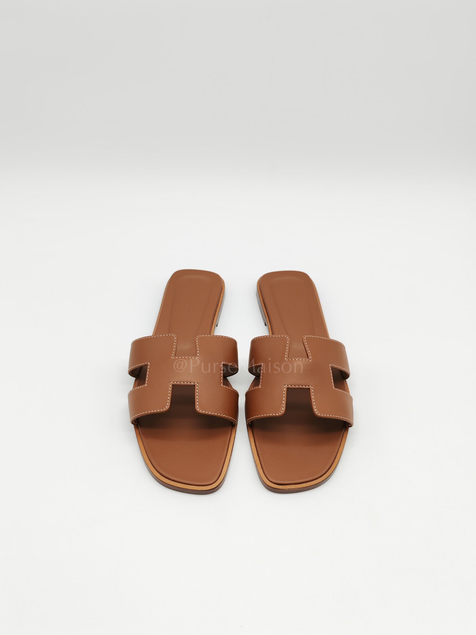 Oran Sandals in Gold Box Calfskin Leather Size 37 EU (23.5 cm)