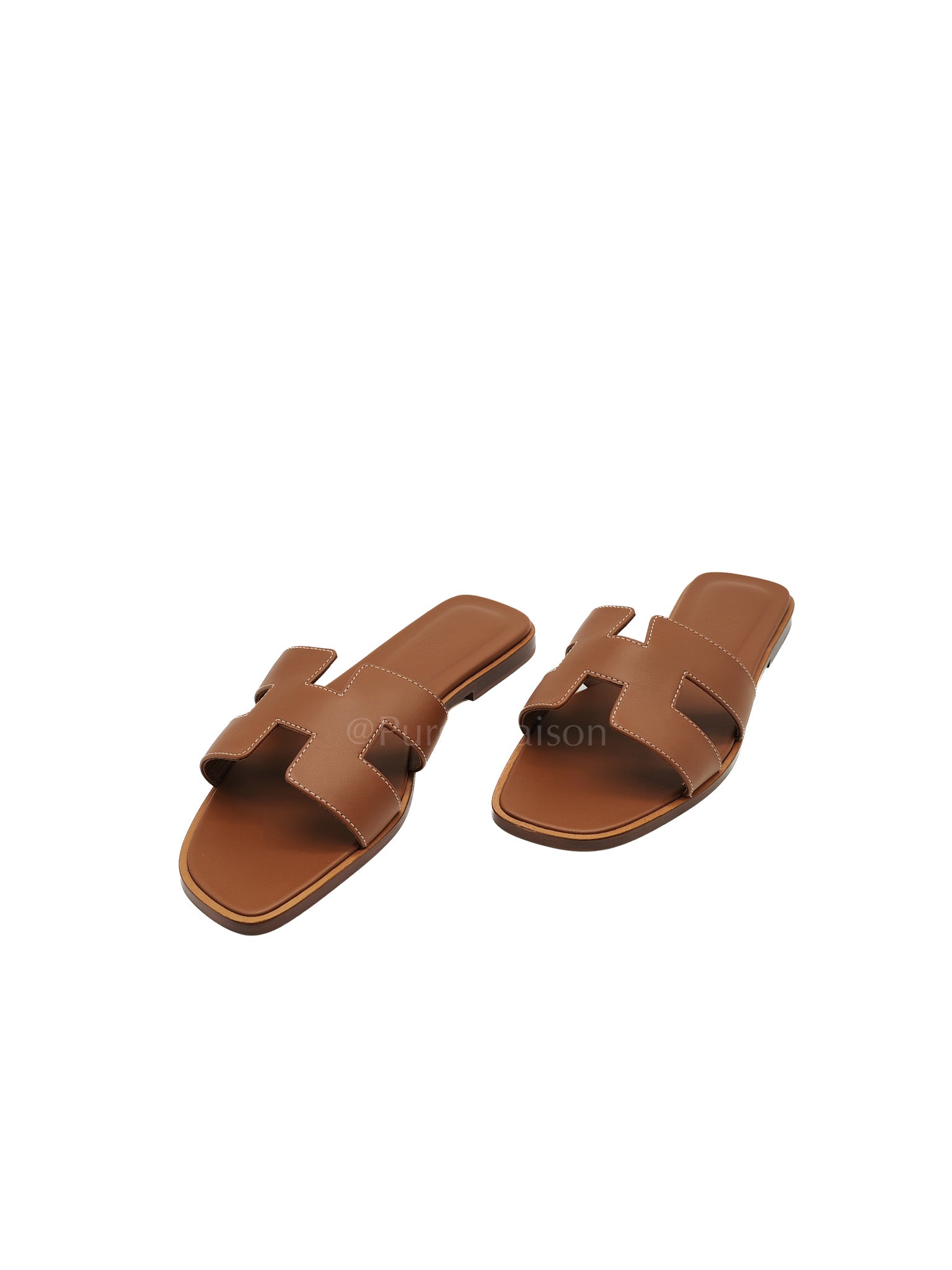 Oran Sandals in Gold Box Calfskin Leather Size 37 EU (23.5 cm)