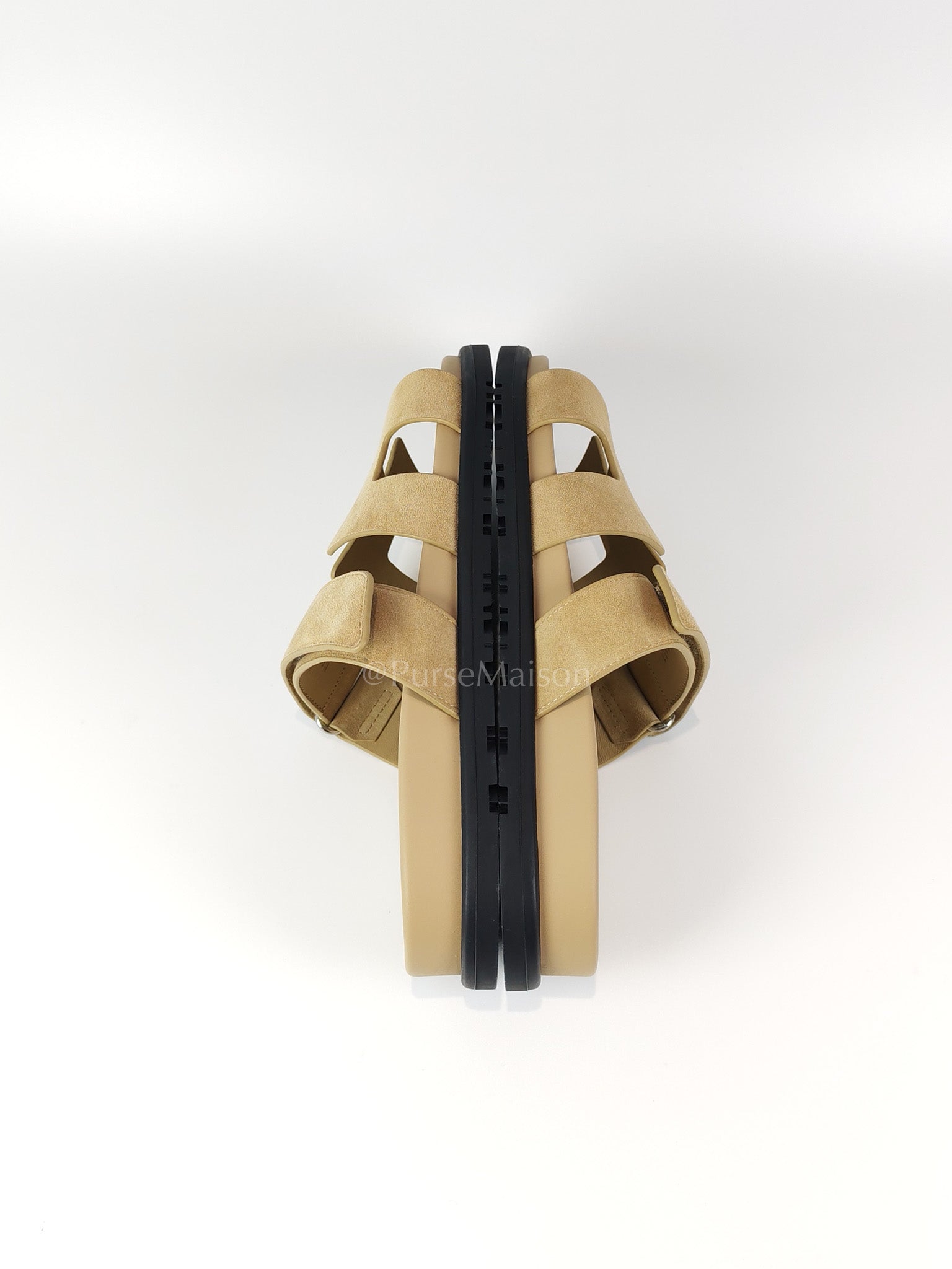 Chypre Beige Suede Leather Sandals Size 37 EU(24.5 cm) | Purse Maison Luxury Bags Shop