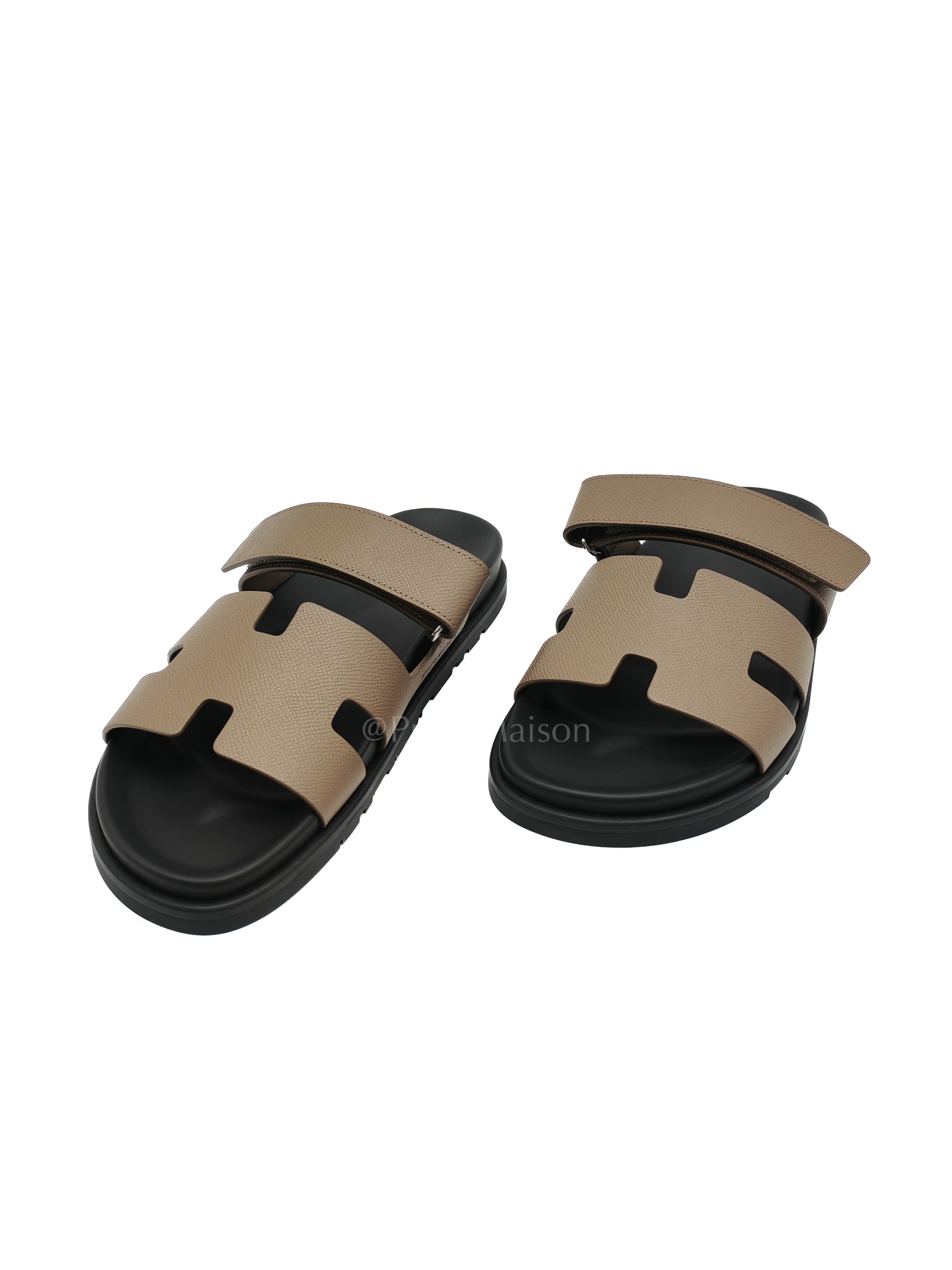 Chypre Etoupe in Epsom Leather Sandals Size 41 (EU) 26.5cm | Purse Maison Luxury Bags Shop