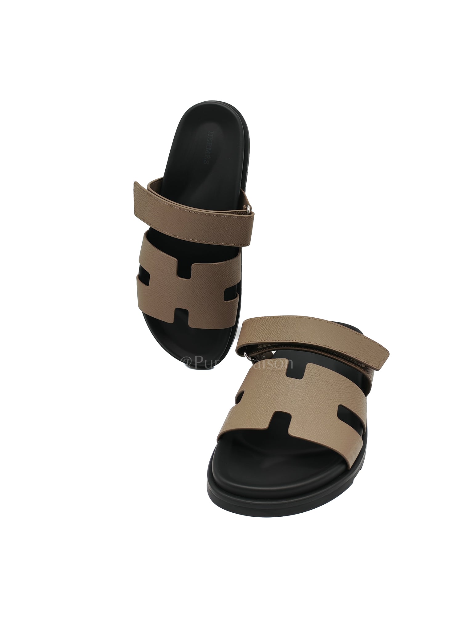 Chypre Etoupe in Epsom Leather Sandals Size 41 (EU) 26.5cm | Purse Maison Luxury Bags Shop