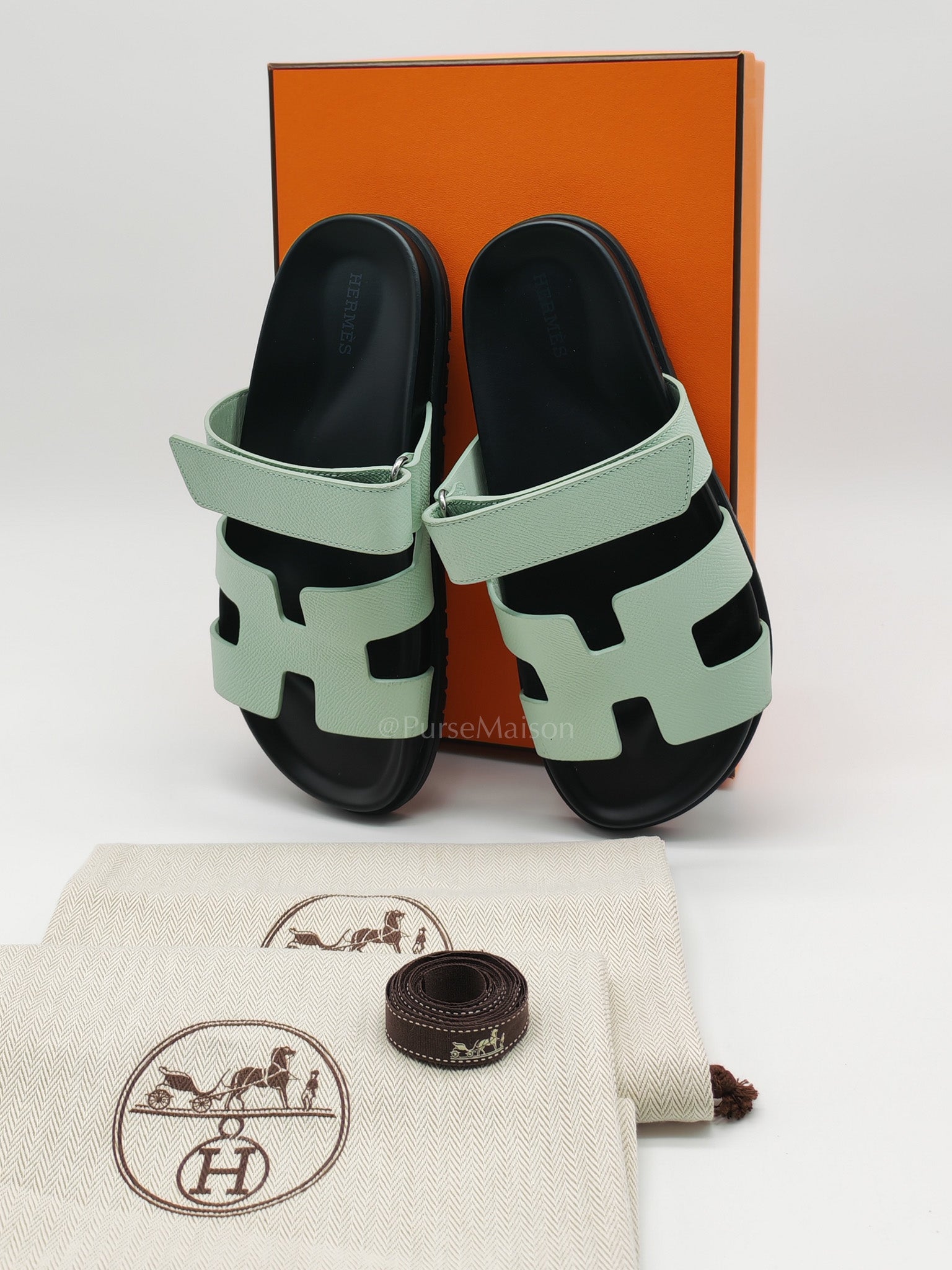 Chypre in Vert Jade Green Epsom Leather Size 37 EU (24cm) | Purse Maison Luxury Bags Shop