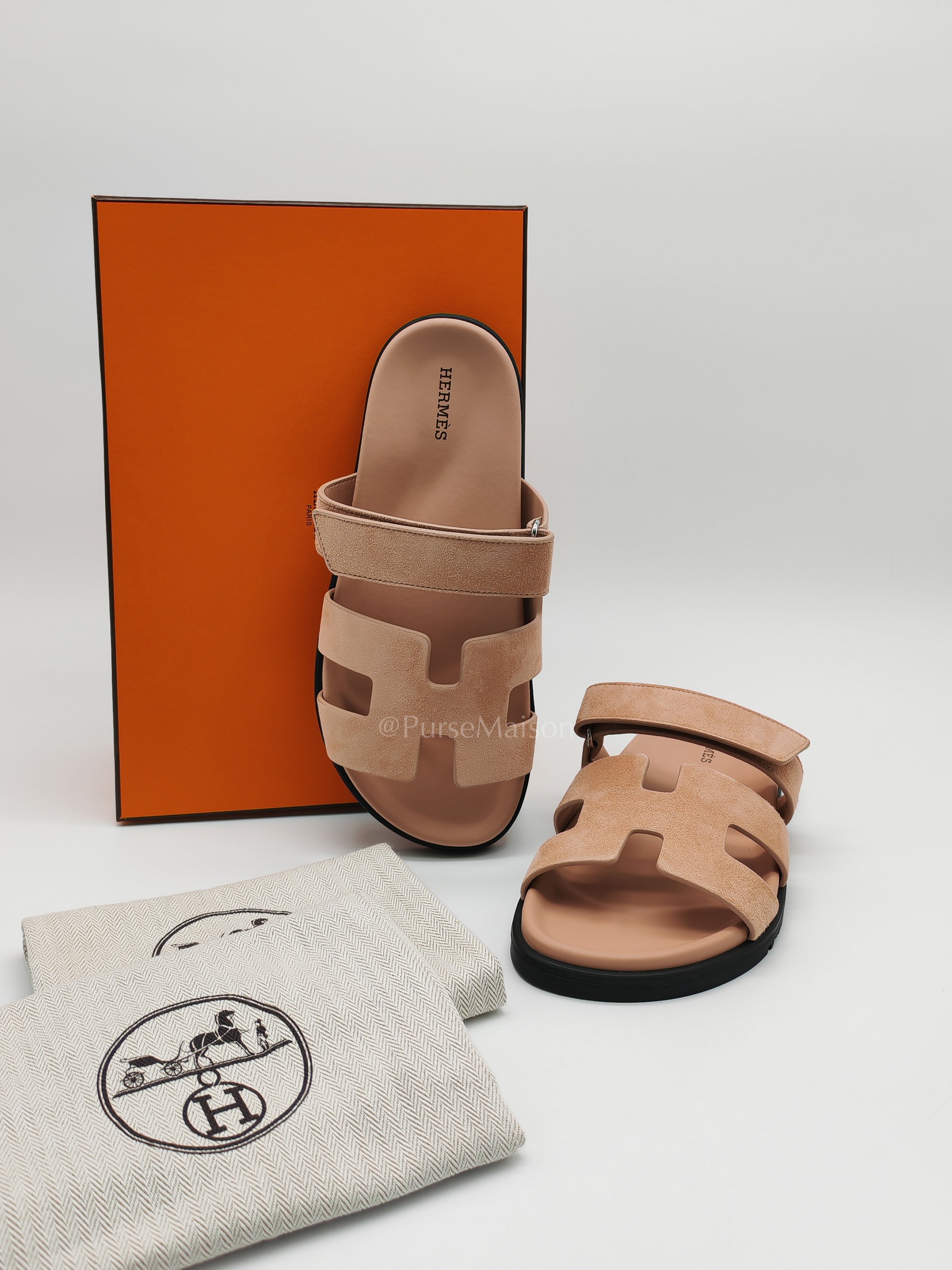 Chypre Sandals in Nude Rose Size 38 (24cm) | Purse Maison Luxury Bags Shop