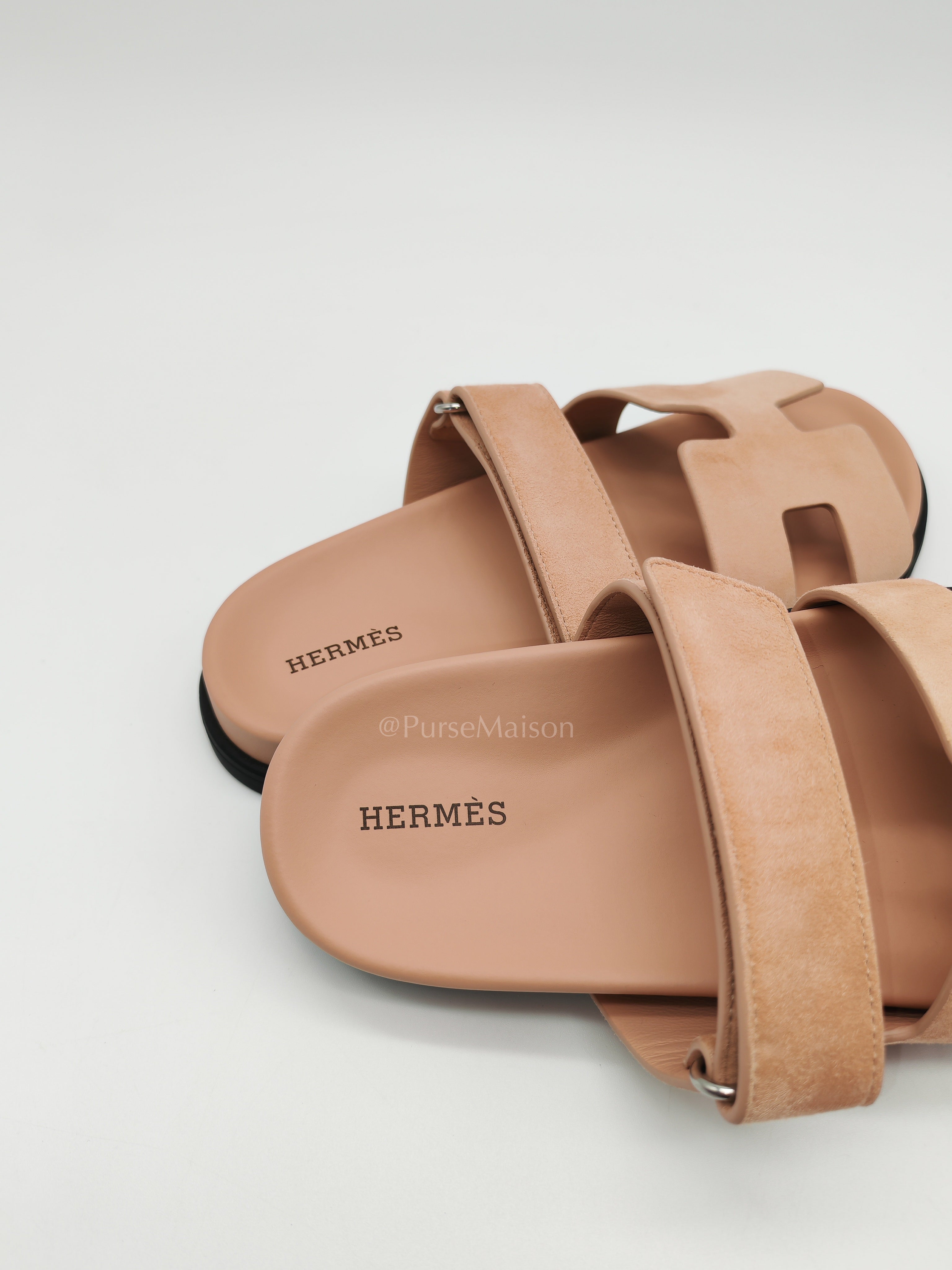 Chypre Sandals in Nude Rose Size 38 (24cm) | Purse Maison Luxury Bags Shop