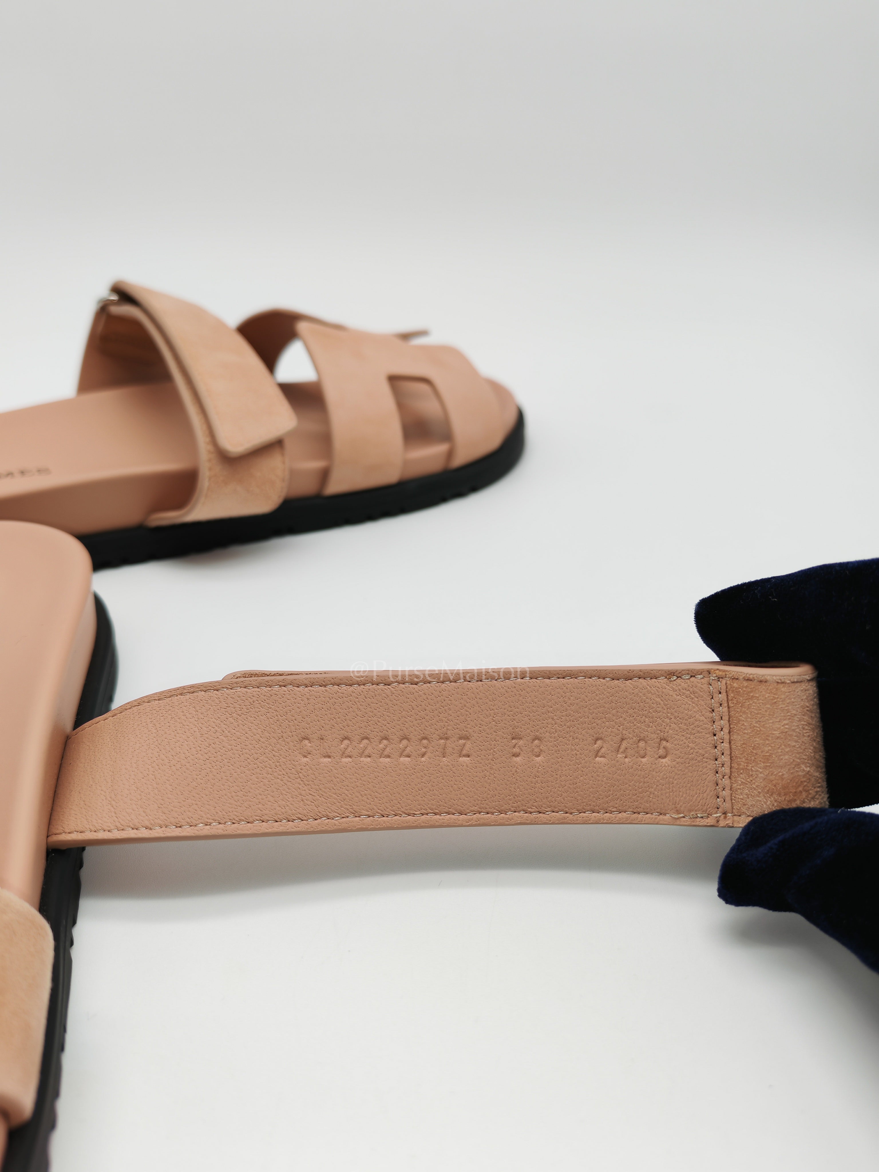 Chypre Sandals in Nude Rose Size 38 (24cm) | Purse Maison Luxury Bags Shop