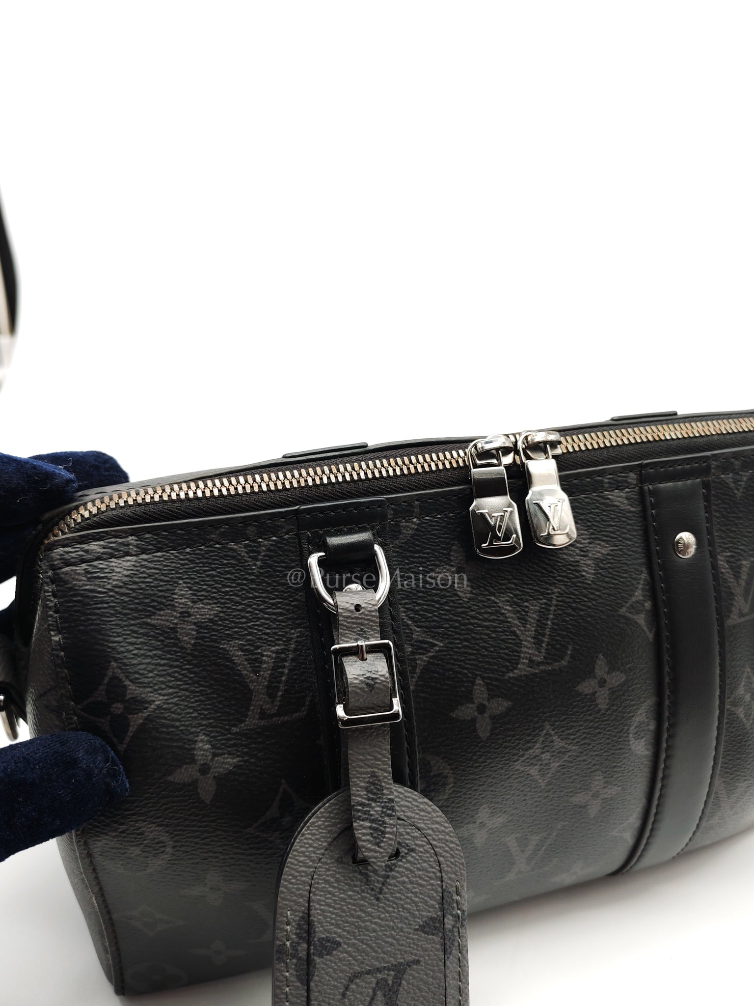 City Keepall Shoulder Bag in Monogram Eclipse Canvas (Microchip) | Purse Maison Luxury Bags Shop