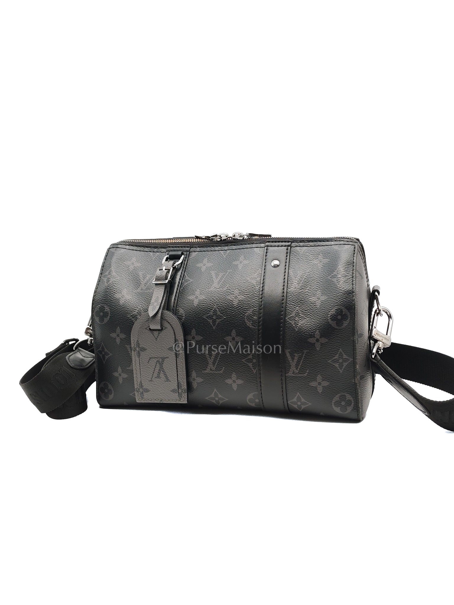 City Keepall Shoulder Bag in Monogram Eclipse Canvas (Microchip) | Purse Maison Luxury Bags Shop