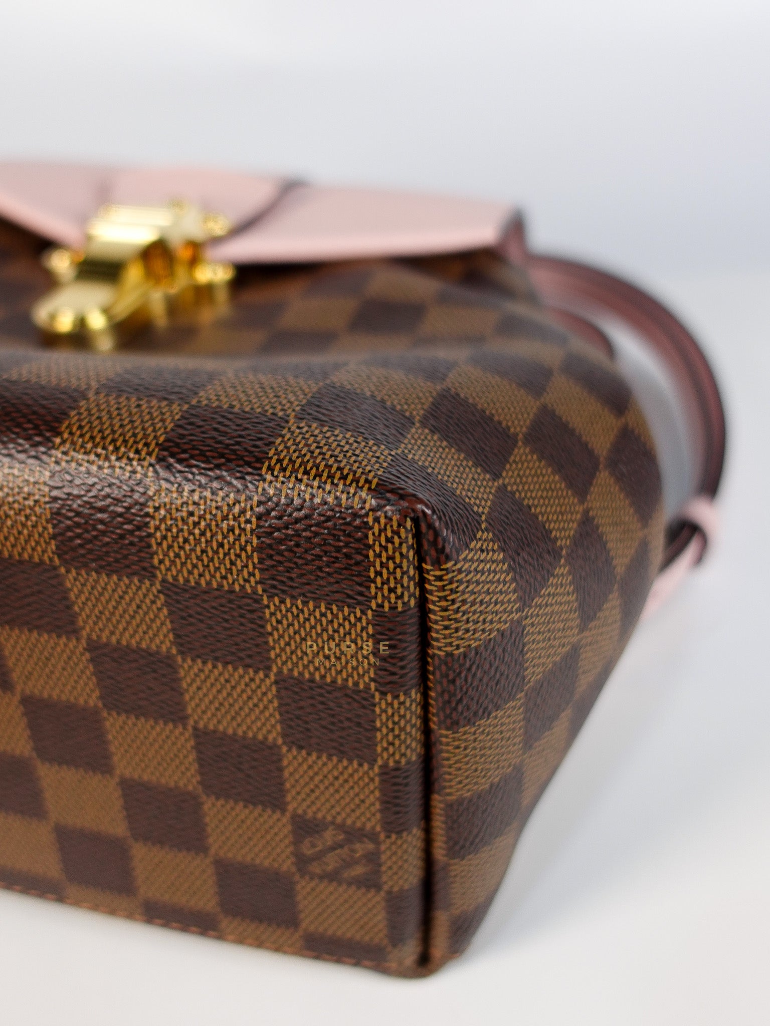 Clapton Back Pack In Brown & Pink Damier Ebene Canvas (Date Code: SR5109) | Purse Maison Luxury Bags Shop