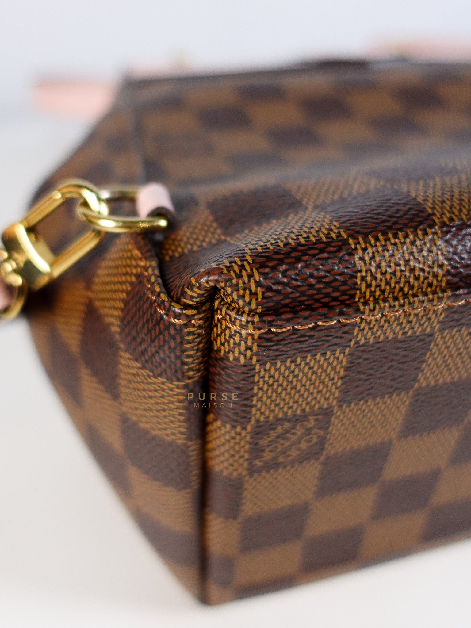 Clapton Back Pack In Brown & Pink Damier Ebene Canvas (Date Code: SR5109) | Purse Maison Luxury Bags Shop