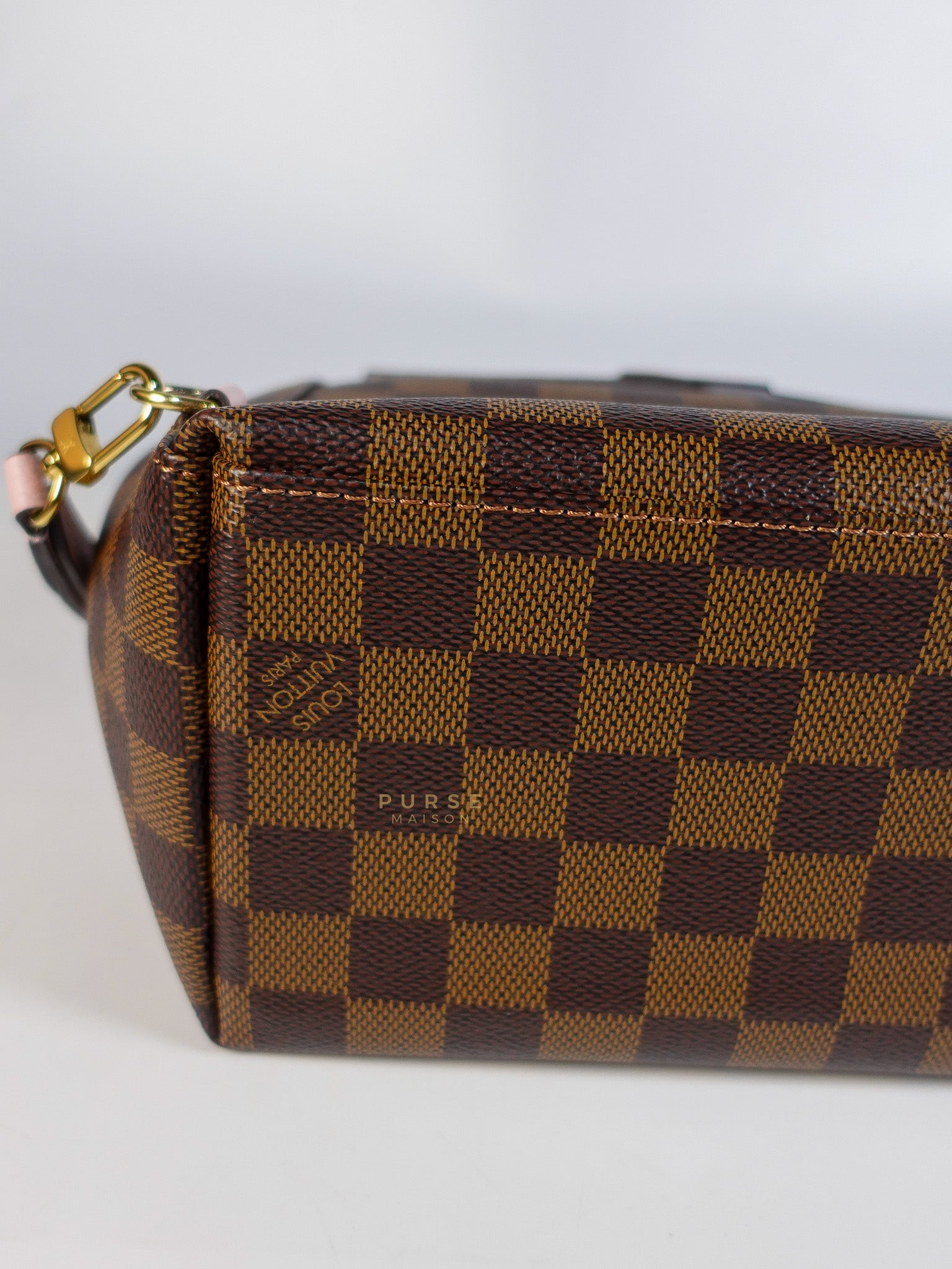 Clapton Back Pack In Brown & Pink Damier Ebene Canvas (Date Code: SR5109) | Purse Maison Luxury Bags Shop