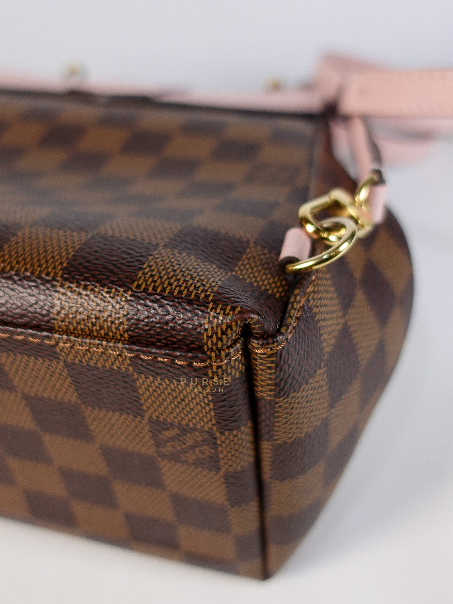 Clapton Back Pack In Brown & Pink Damier Ebene Canvas (Date Code: SR5109) | Purse Maison Luxury Bags Shop