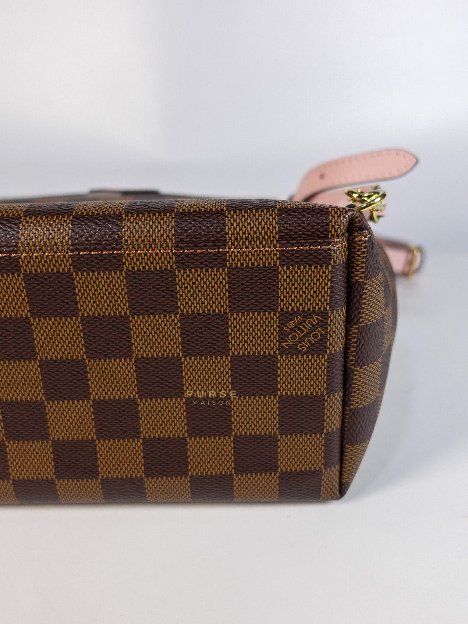 Clapton Back Pack In Brown & Pink Damier Ebene Canvas (Date Code: SR5109) | Purse Maison Luxury Bags Shop