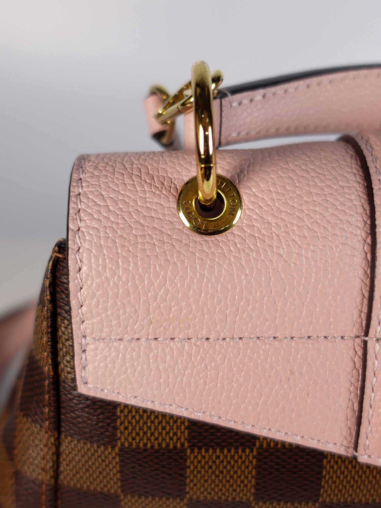 Clapton Back Pack In Brown & Pink Damier Ebene Canvas (Date Code: SR5109) | Purse Maison Luxury Bags Shop