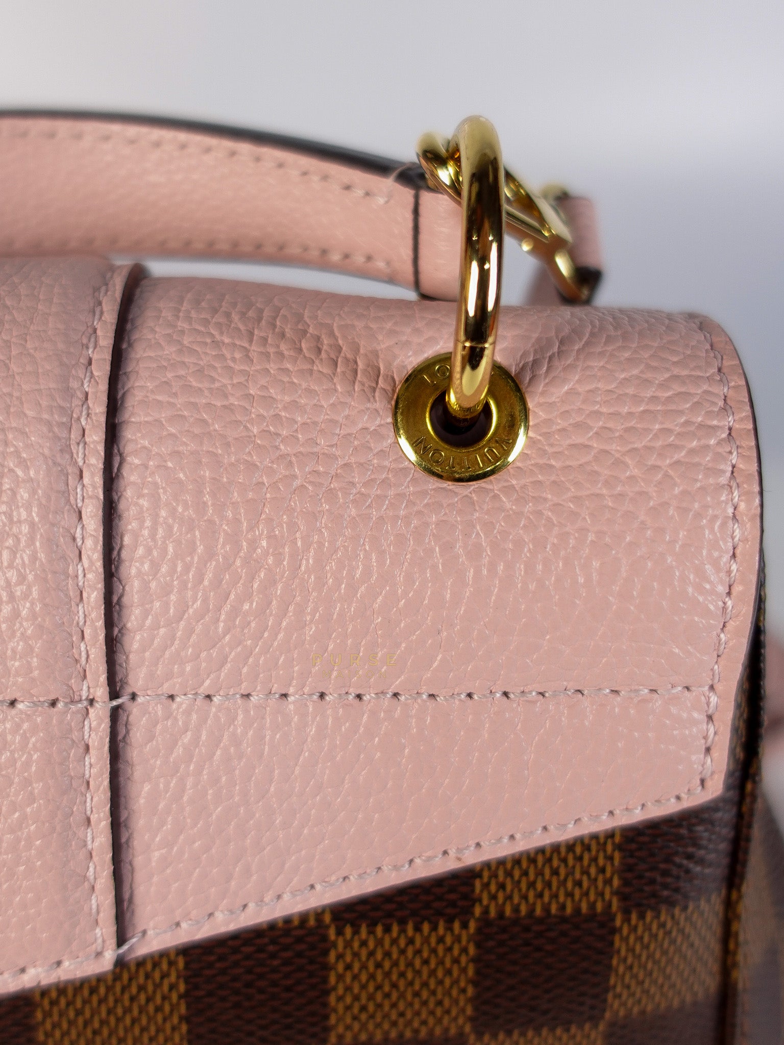 Clapton Back Pack In Brown & Pink Damier Ebene Canvas (Date Code: SR5109) | Purse Maison Luxury Bags Shop