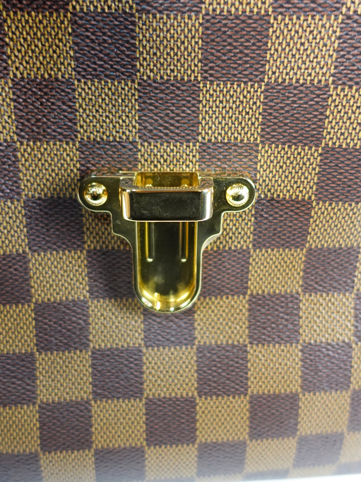 Clapton Back Pack In Brown & Pink Damier Ebene Canvas (Date Code: SR5109) | Purse Maison Luxury Bags Shop