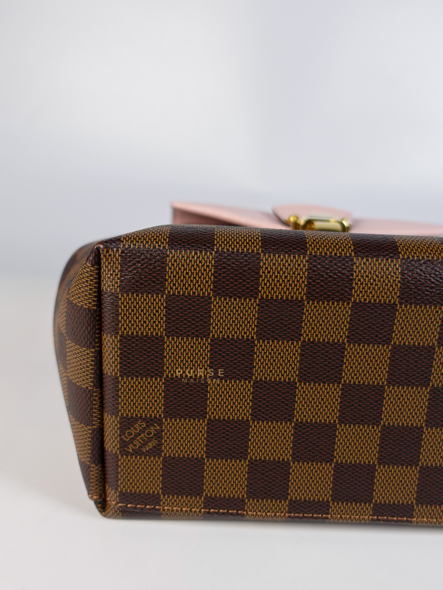 Clapton Back Pack In Brown & Pink Damier Ebene Canvas (Date Code: SR5109) | Purse Maison Luxury Bags Shop