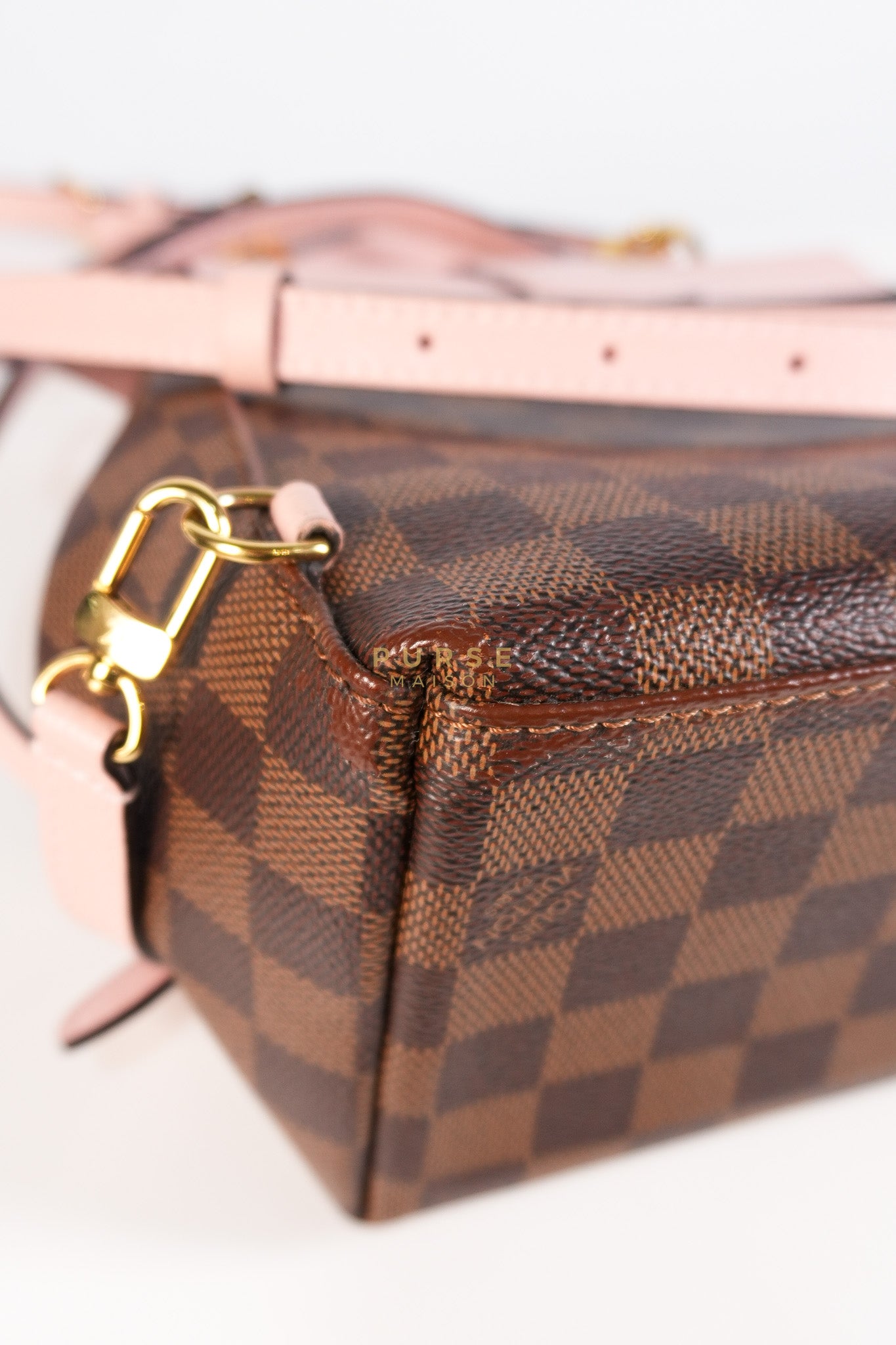 Clapton Backpack in Pink Damier Ebene Canvas (Date Code: SR 1108) | Purse Maison Luxury Bags Shop