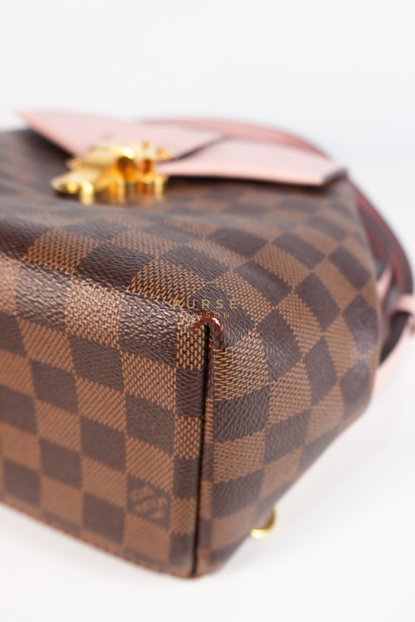 Clapton Backpack in Pink Damier Ebene Canvas (Date Code: SR 1108) | Purse Maison Luxury Bags Shop