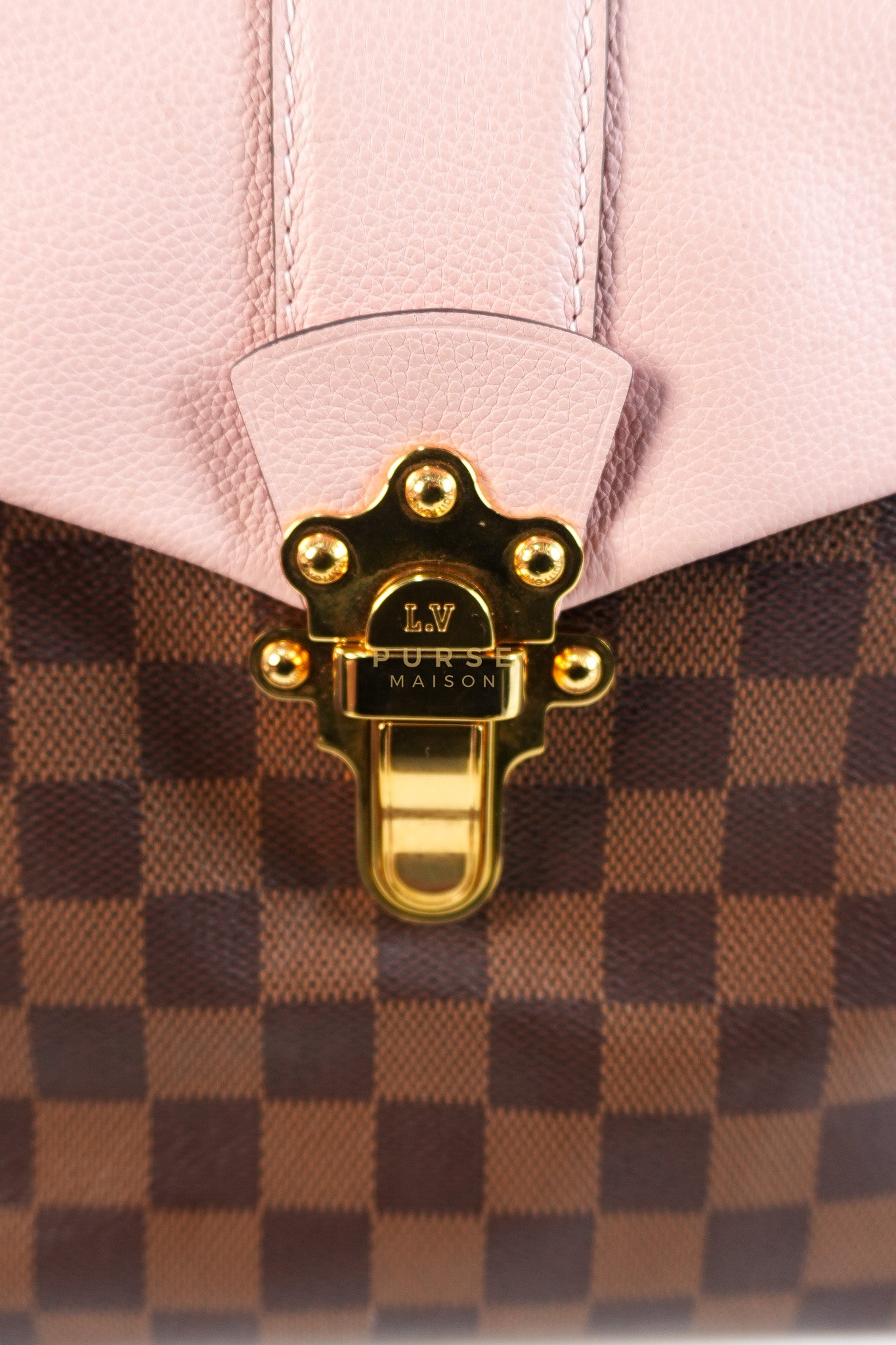 Clapton Backpack in Pink Damier Ebene Canvas (Date Code: SR 1108) | Purse Maison Luxury Bags Shop
