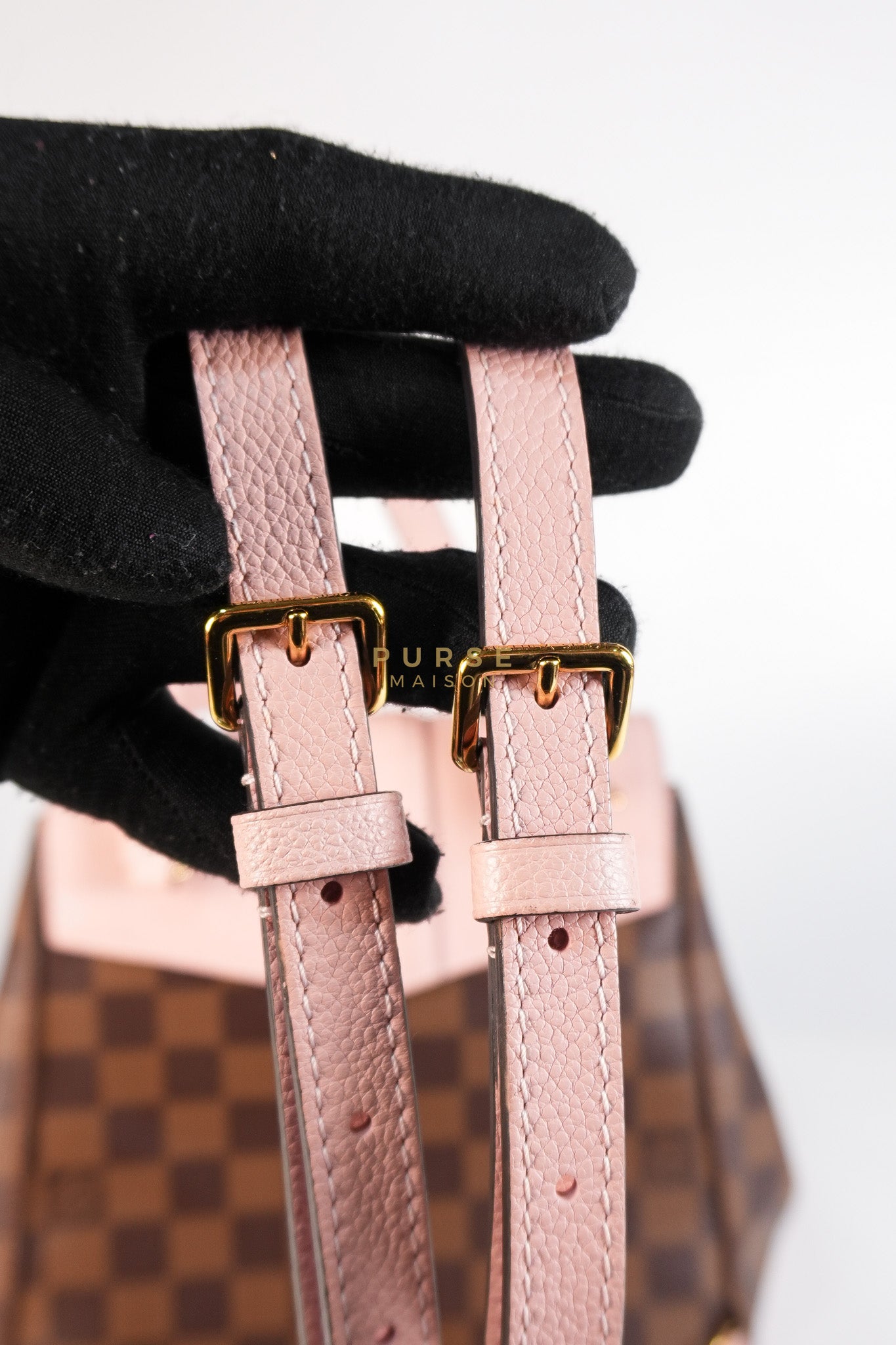Clapton Backpack in Pink Damier Ebene Canvas (Date Code: SR 1108) | Purse Maison Luxury Bags Shop