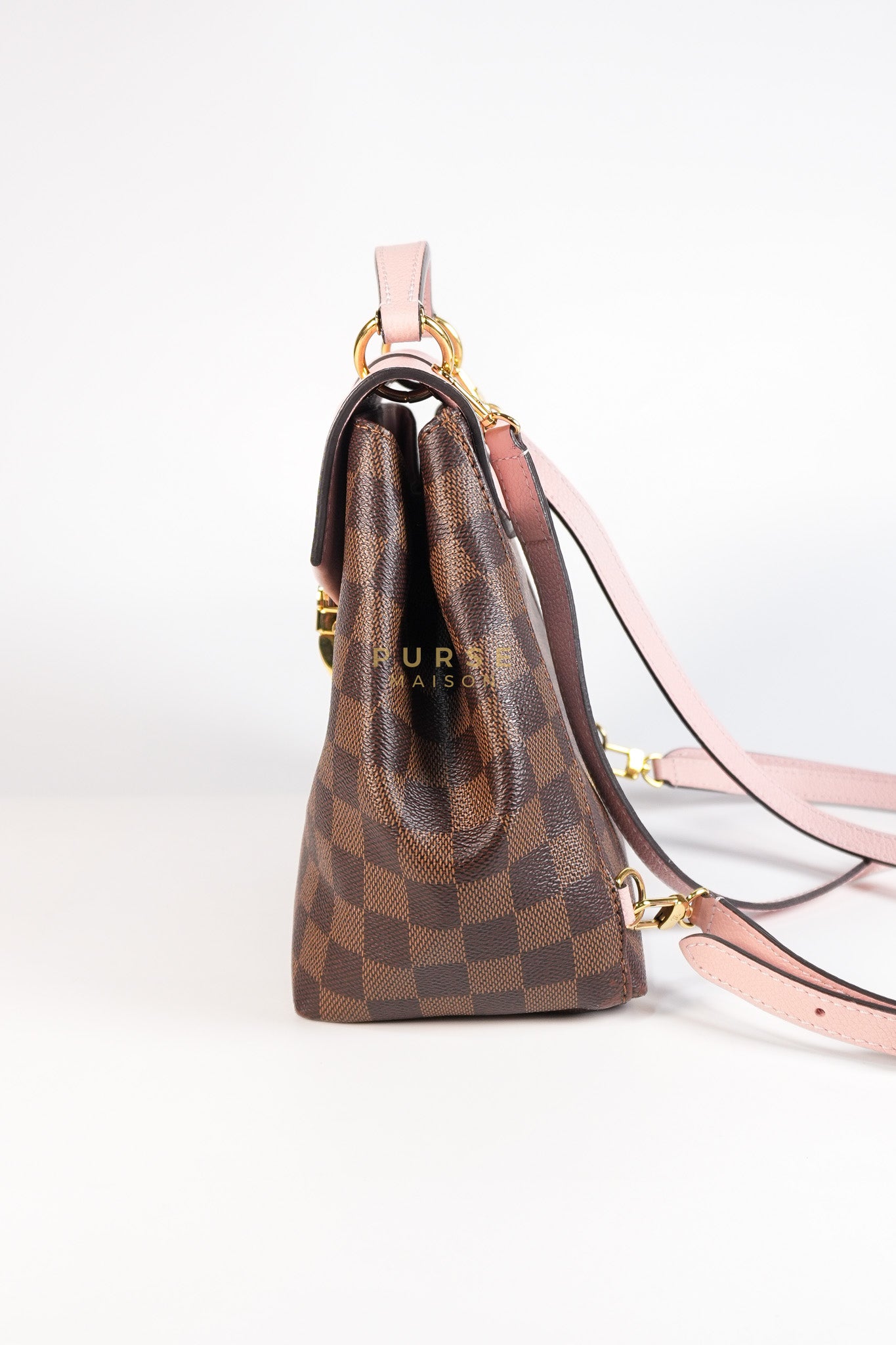 Clapton Backpack in Pink Damier Ebene Canvas (Date Code: SR 1108) | Purse Maison Luxury Bags Shop