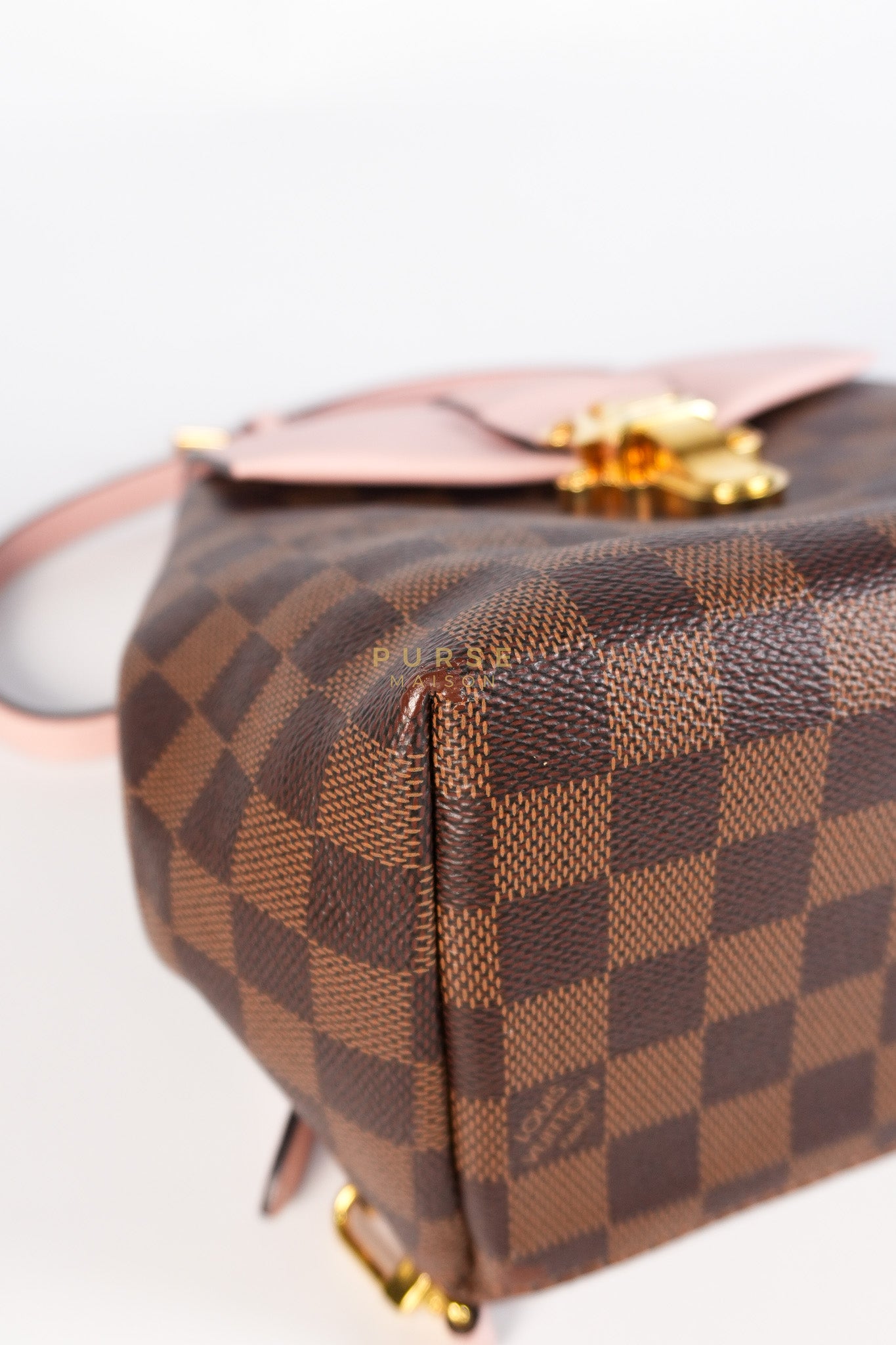 Clapton Backpack in Pink Damier Ebene Canvas (Date Code: SR 1108) | Purse Maison Luxury Bags Shop