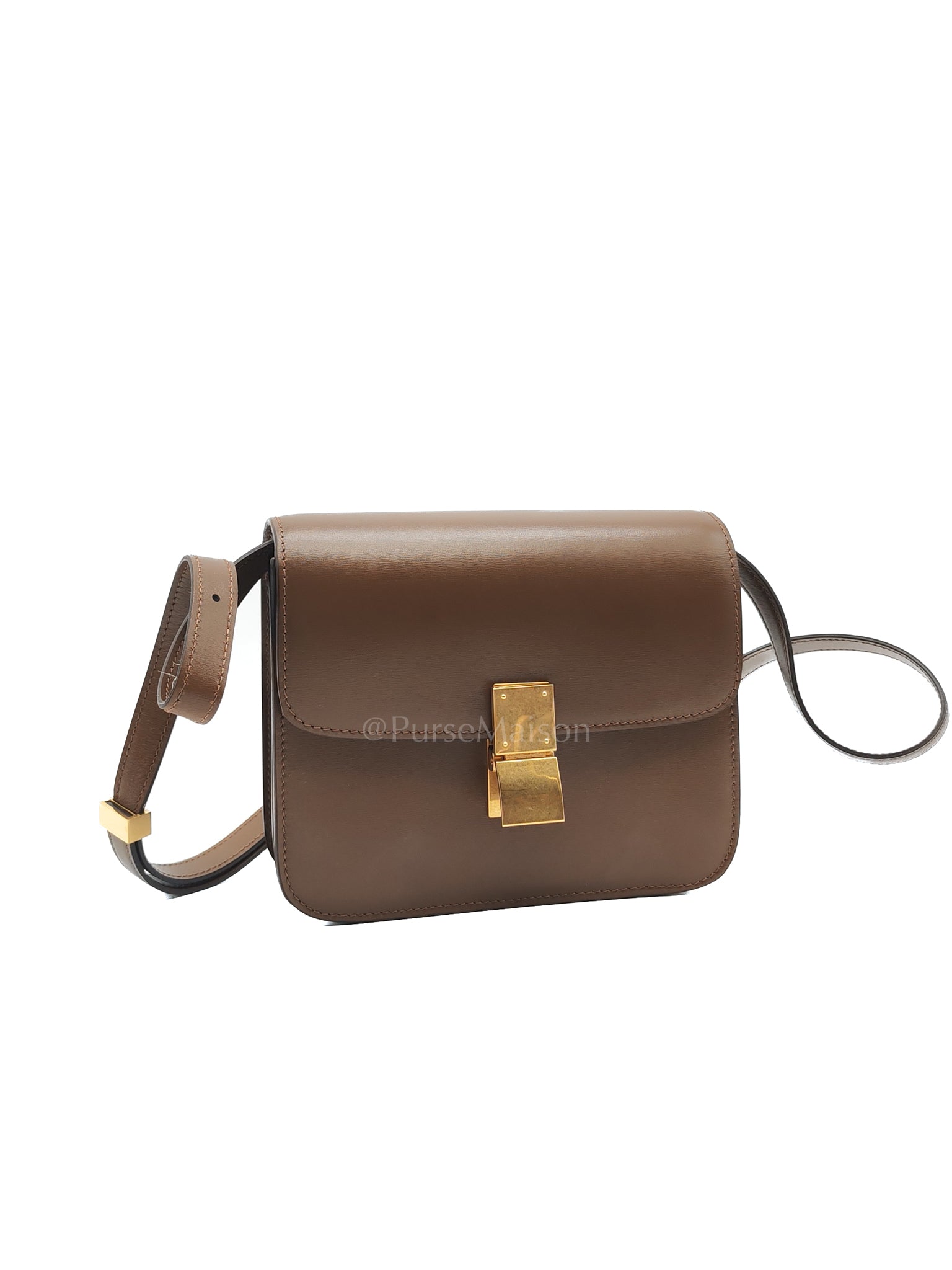 Classic Box in Brown Smooth Calfskin Leather Shoulder Bag | Purse Maison Luxury Bags Shop