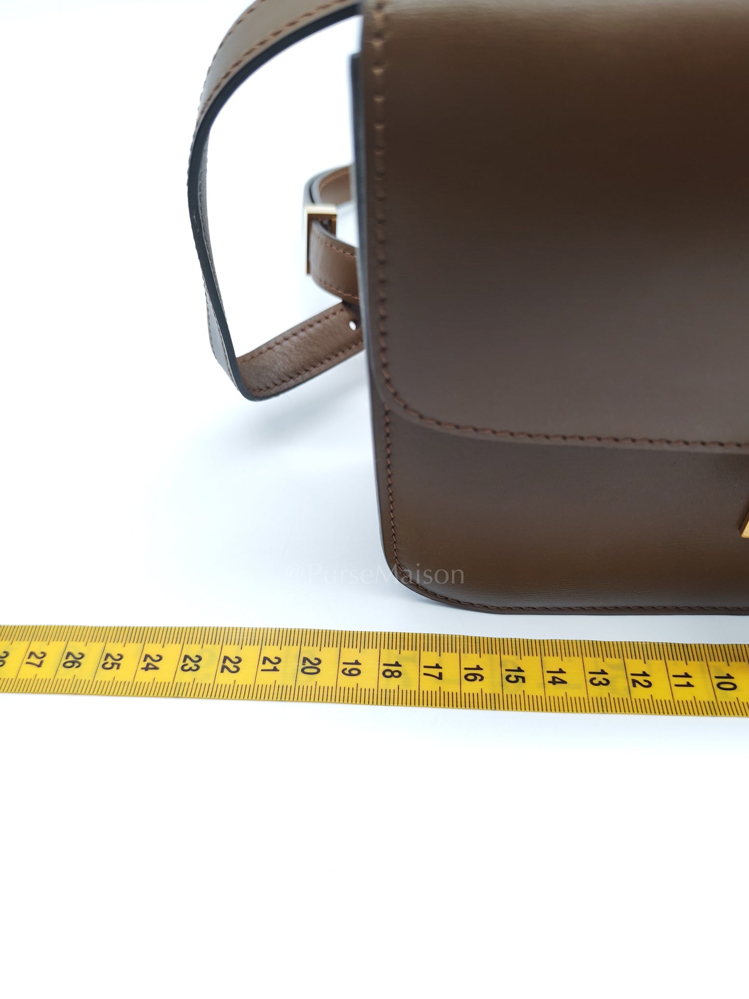 Classic Box in Brown Smooth Calfskin Leather Shoulder Bag | Purse Maison Luxury Bags Shop