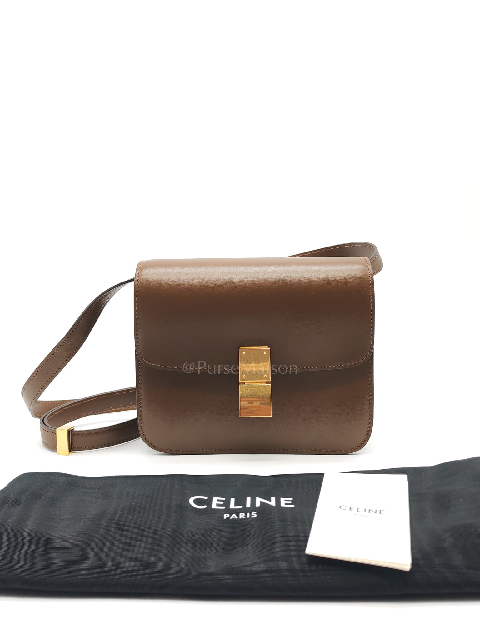 Classic Box in Brown Smooth Calfskin Leather Shoulder Bag | Purse Maison Luxury Bags Shop