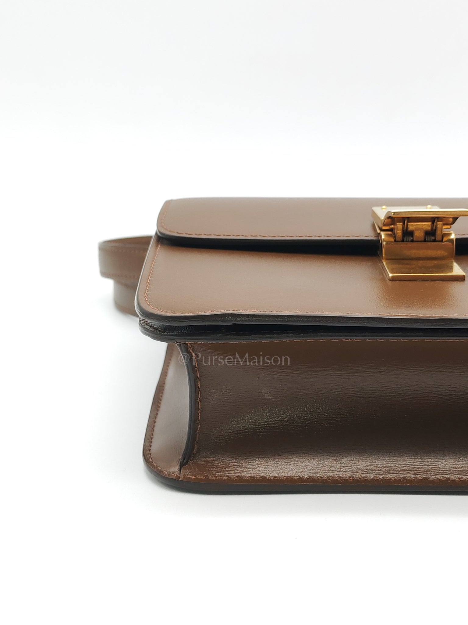 Classic Box in Brown Smooth Calfskin Leather Shoulder Bag | Purse Maison Luxury Bags Shop