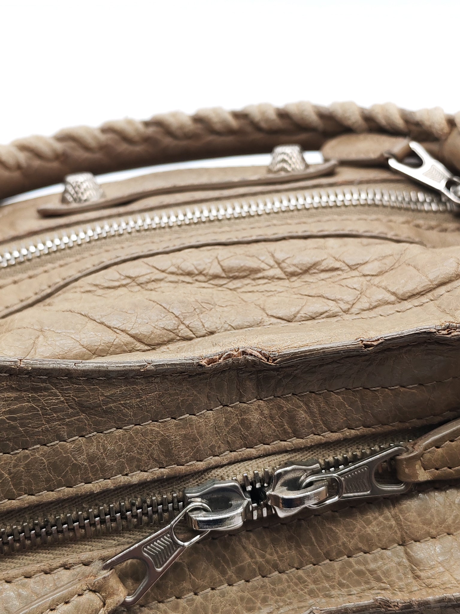 Classic City Bag Medium in Beige Lambskin Leather & Silver Hardware | Purse Maison Luxury Bags Shop