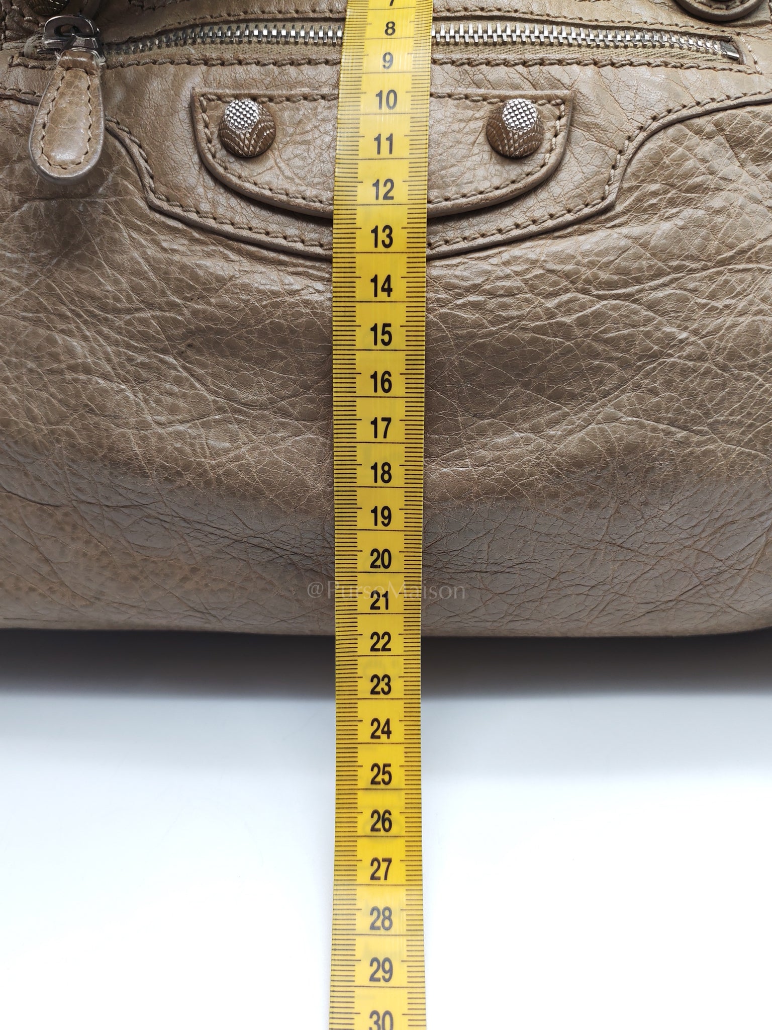 Classic City Bag Medium in Beige Lambskin Leather & Silver Hardware | Purse Maison Luxury Bags Shop
