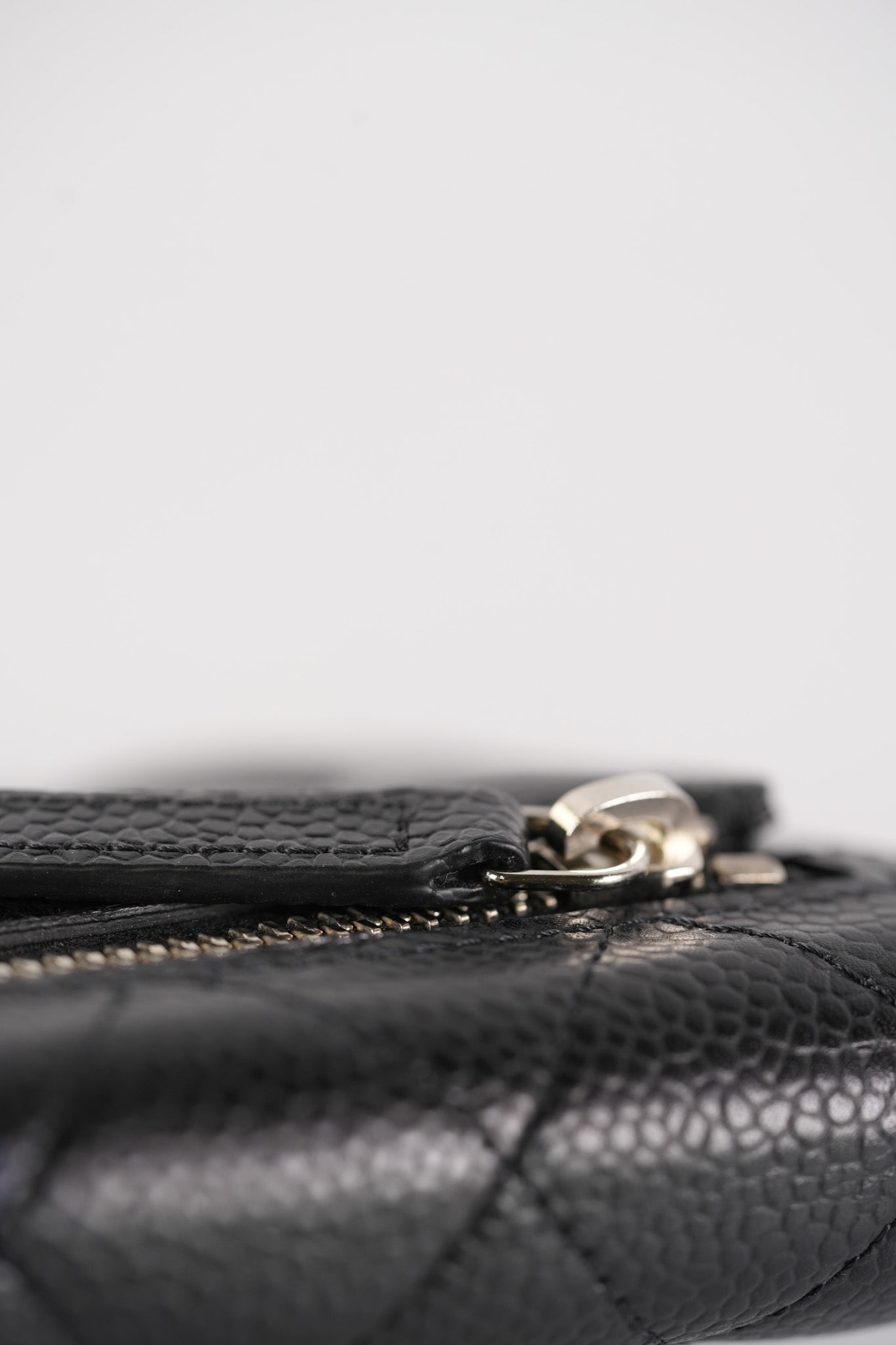 Classic Compact Wallet in Black Caviar Leather and Silver Hardware Series 31 | Purse Maison Luxury Bags Shop