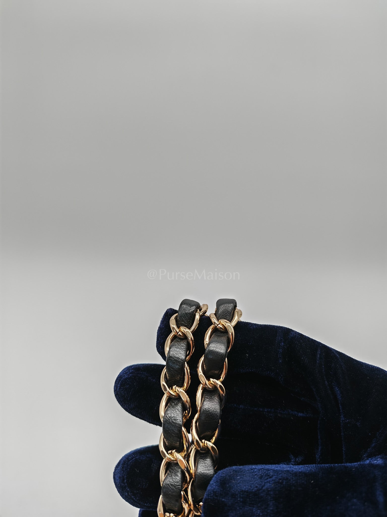 Classic Double Flap in Black Chevron Lambskin Leather and Light Gold Hardware Series 24 | Purse Maison Luxury Bags Shop