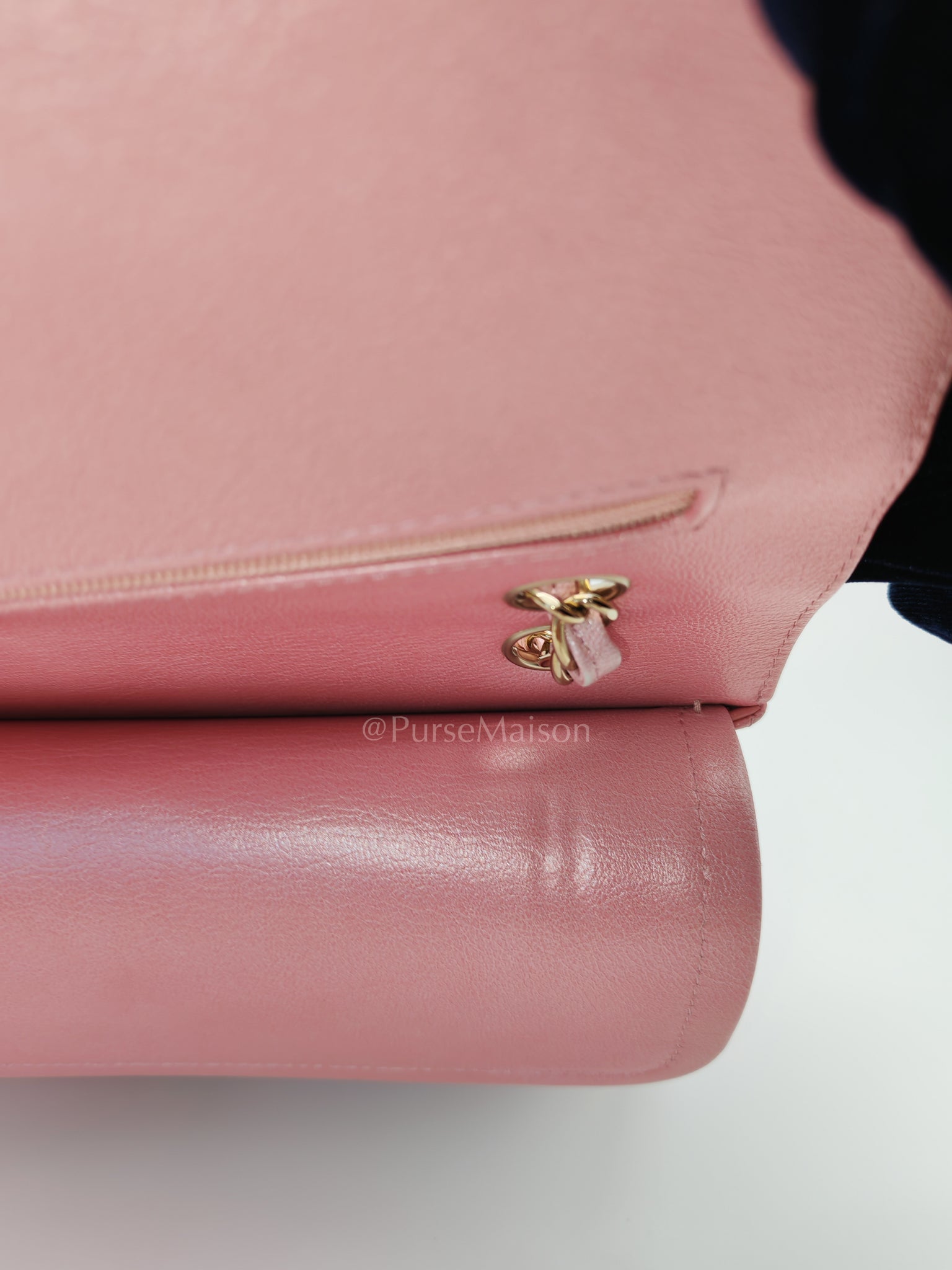 Classic Double Flap in Iridescent Pink Quilted Calfskin Leather and Gold Hardware (Microchip) | Purse Maison Luxury Bags Shop