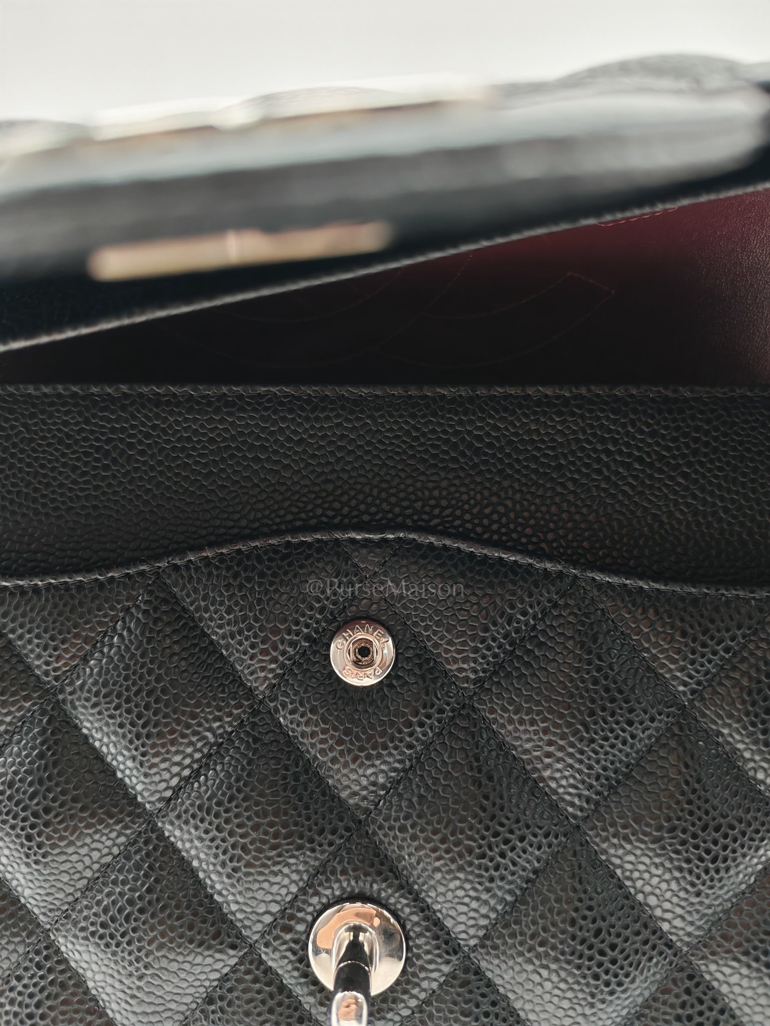 Classic Double Flap in Jumbo Black Caviar Leather and Silver Hardware Series 28 | Purse Maison Luxury Bags Shop