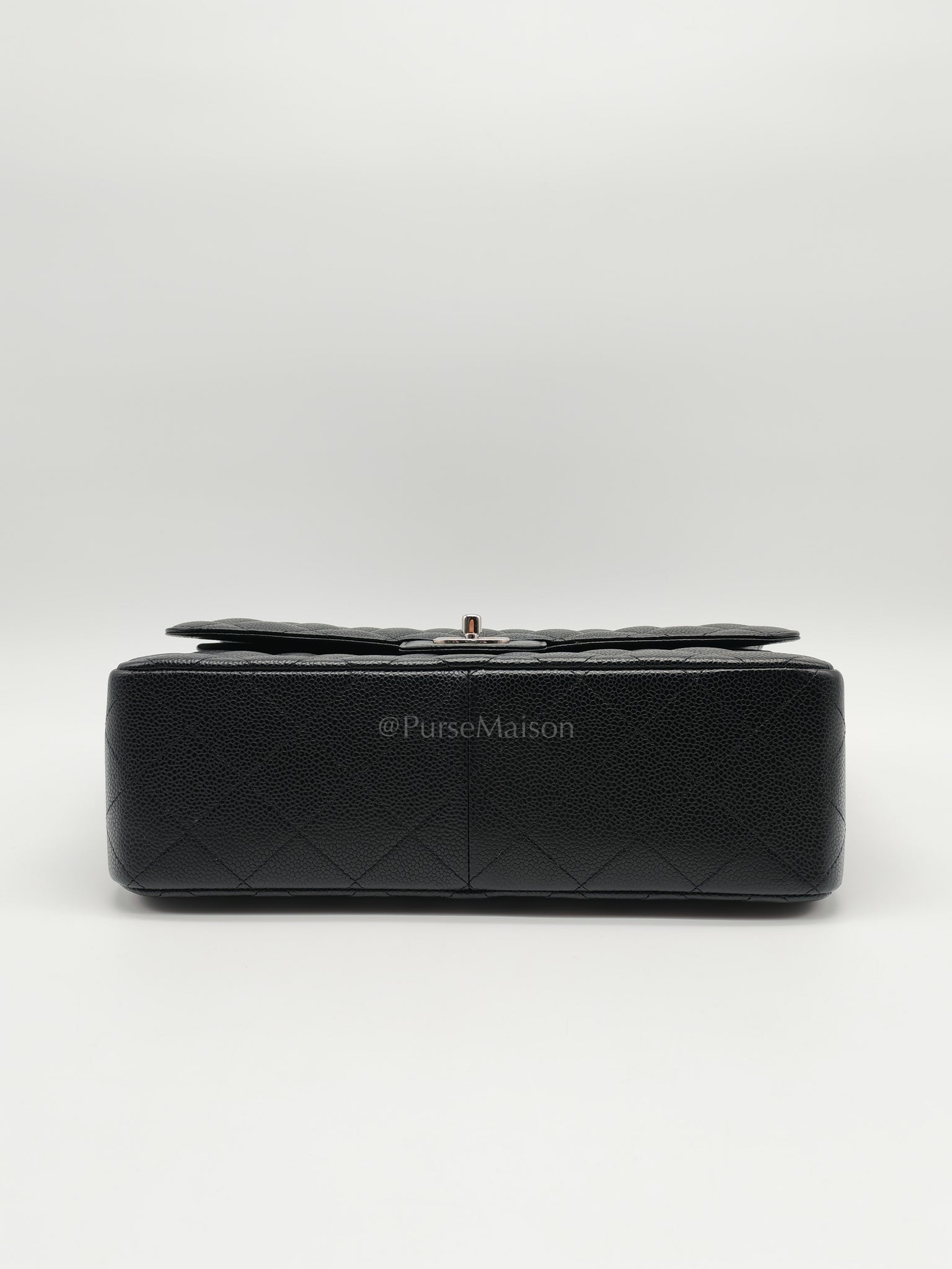 Classic Double Flap in Jumbo Black Caviar Leather and Silver Hardware Series 28 | Purse Maison Luxury Bags Shop