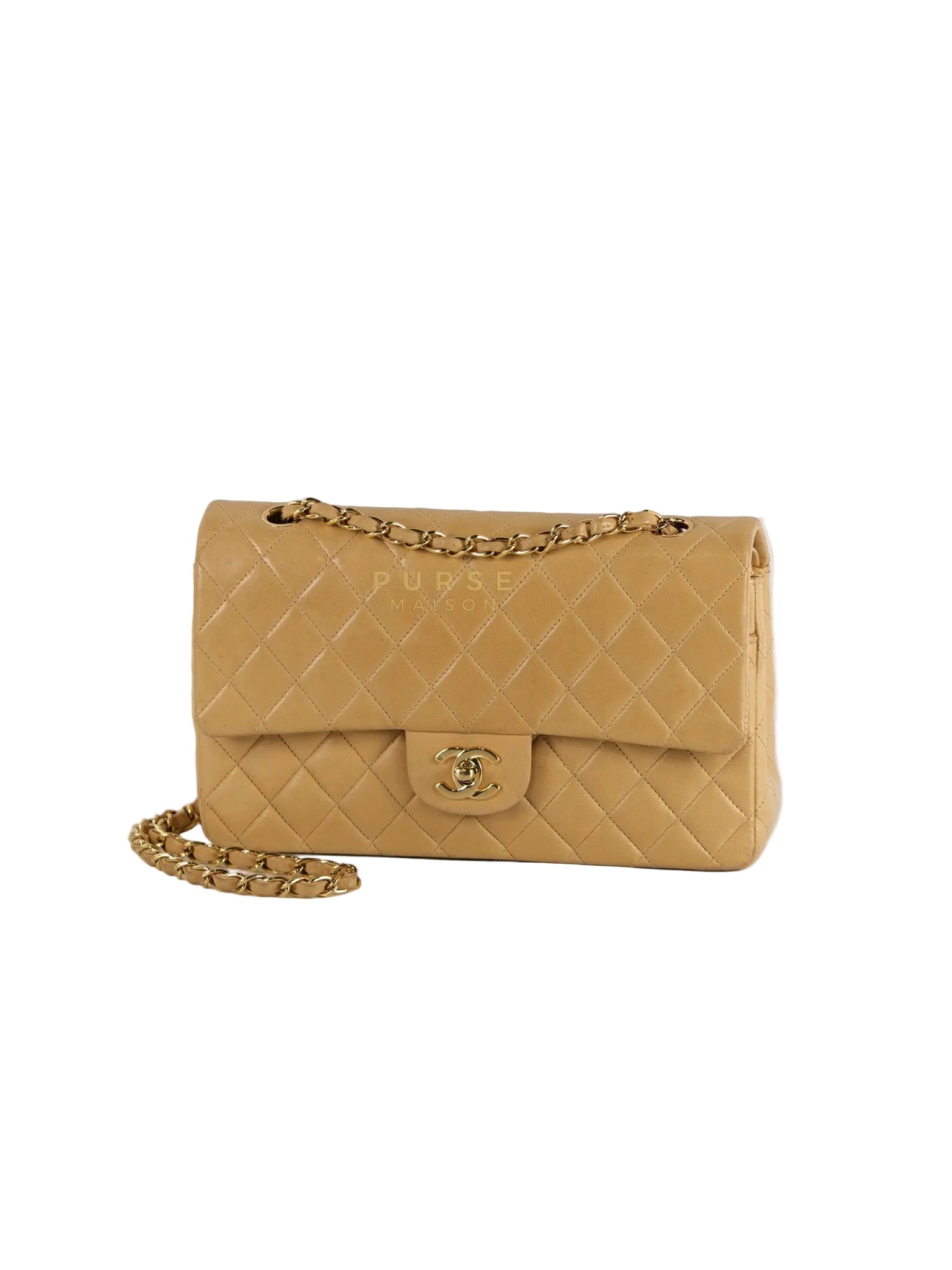 Classic Double Flap in Medium Vintage Lambskin Leather 24k Gold Hardware Series 7 | Purse Maison Luxury Bags Shop