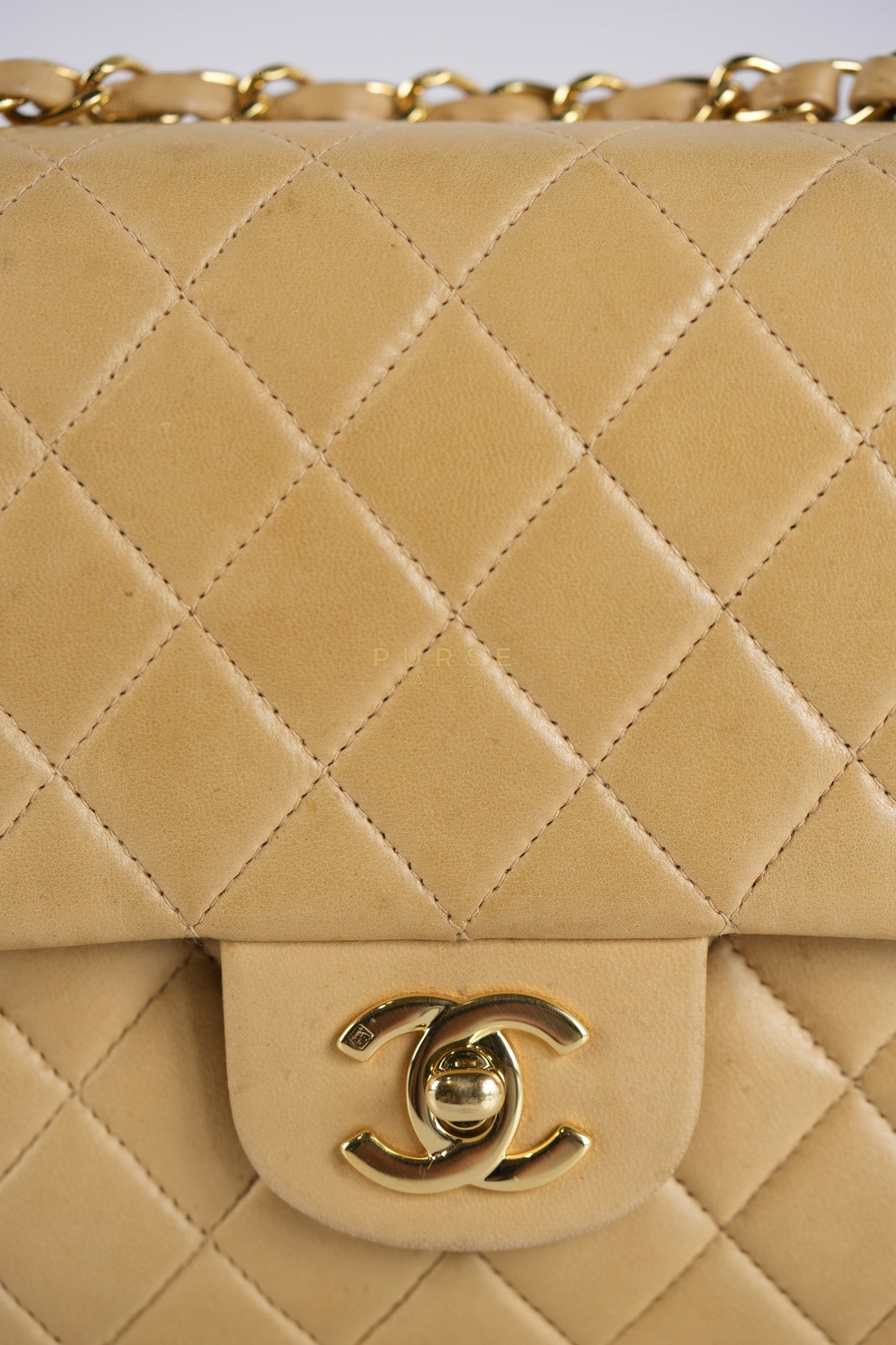 Classic Double Flap in Medium Vintage Lambskin Leather 24k Gold Hardware Series 7 | Purse Maison Luxury Bags Shop