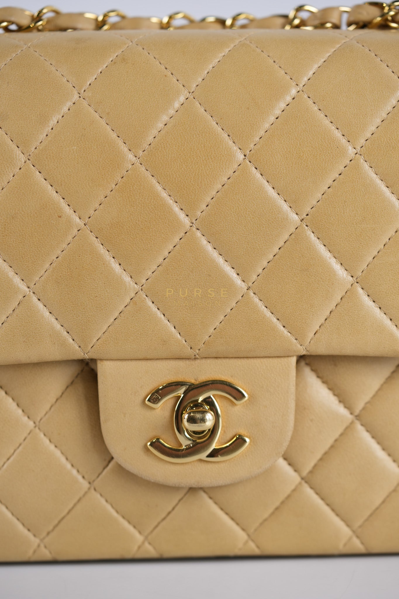 Classic Double Flap in Medium Vintage Lambskin Leather 24k Gold Hardware Series 7 | Purse Maison Luxury Bags Shop