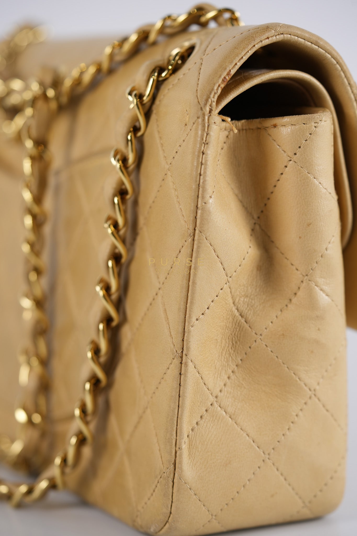 Classic Double Flap in Medium Vintage Lambskin Leather 24k Gold Hardware Series 7 | Purse Maison Luxury Bags Shop