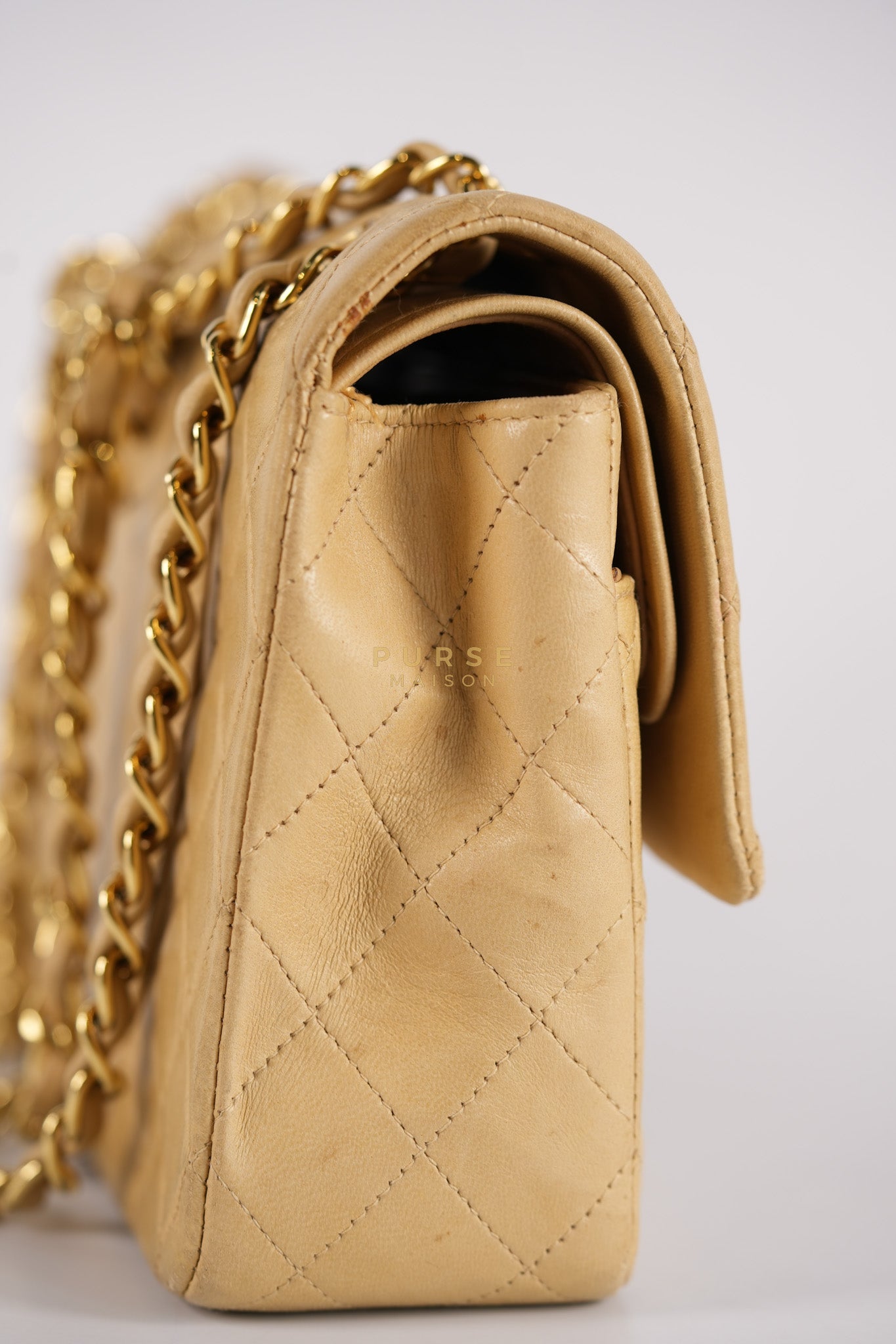 Classic Double Flap in Medium Vintage Lambskin Leather 24k Gold Hardware Series 7 | Purse Maison Luxury Bags Shop